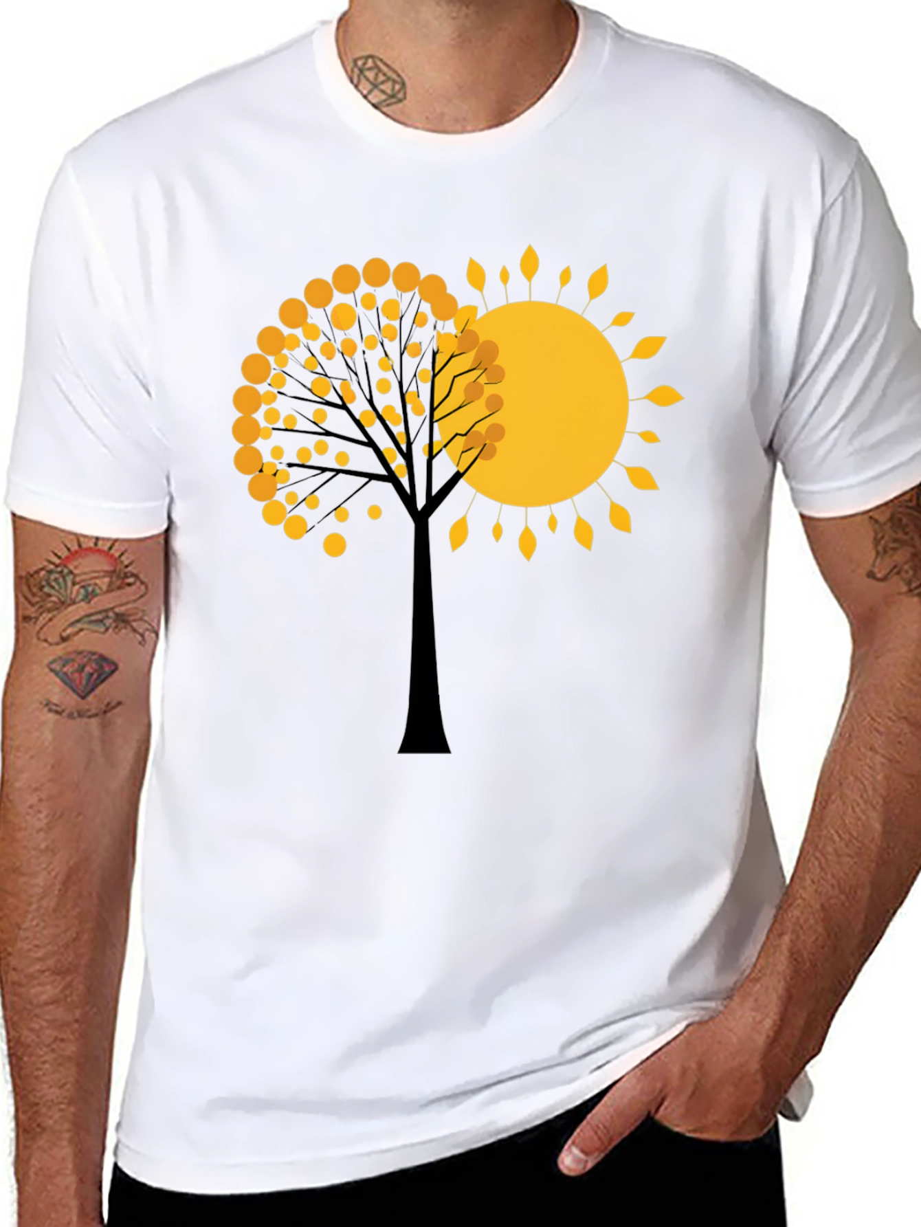 Natures Embrace Tee - Tree and Sun Graphic