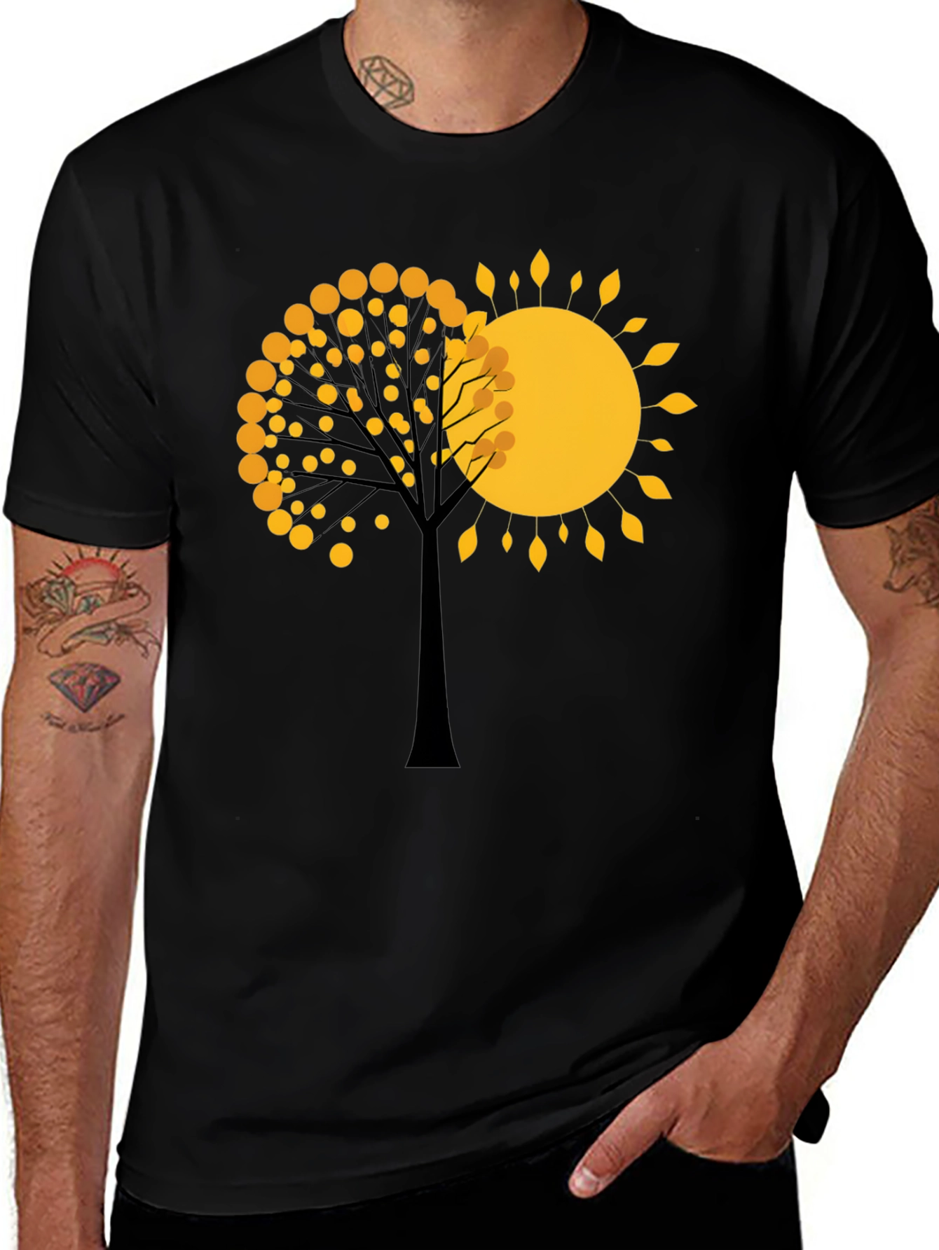 Natures Embrace Tee - Tree and Sun Graphic