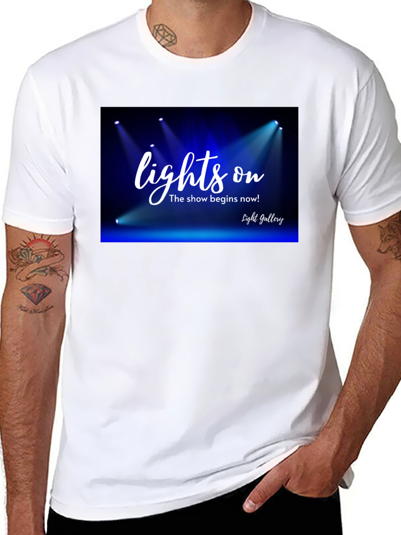 Lights On Black T-Shirt - Show Time!