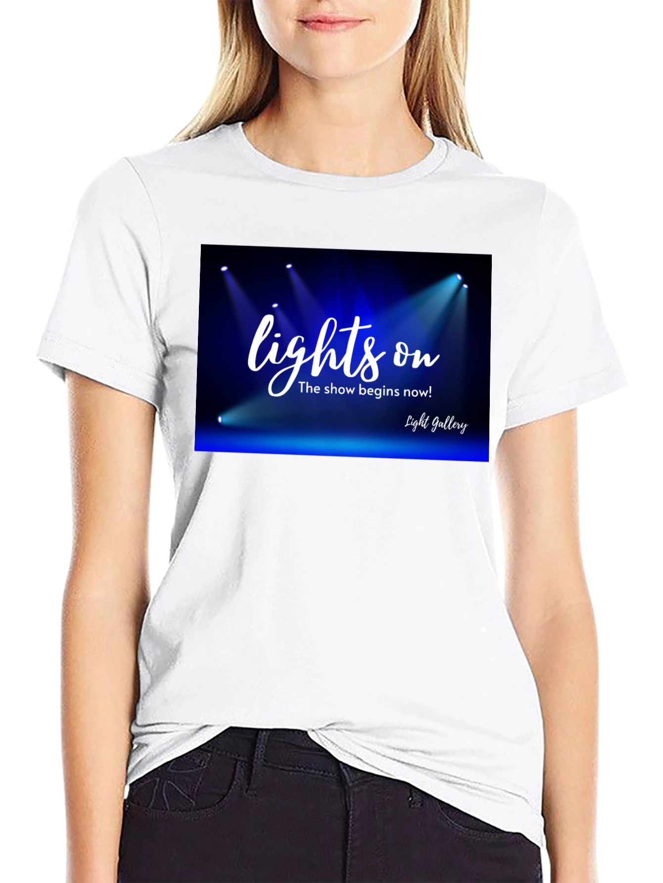 Lights On Black T-Shirt - Show Time!