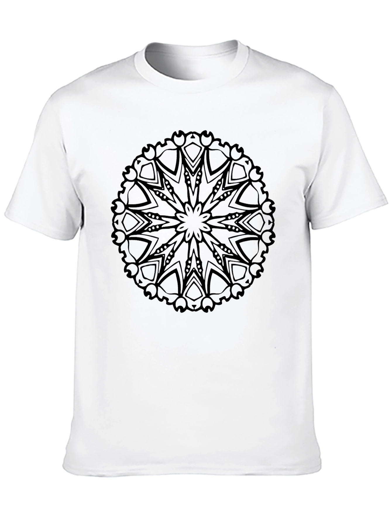 Abstract Mandala Graphic Tee - Black