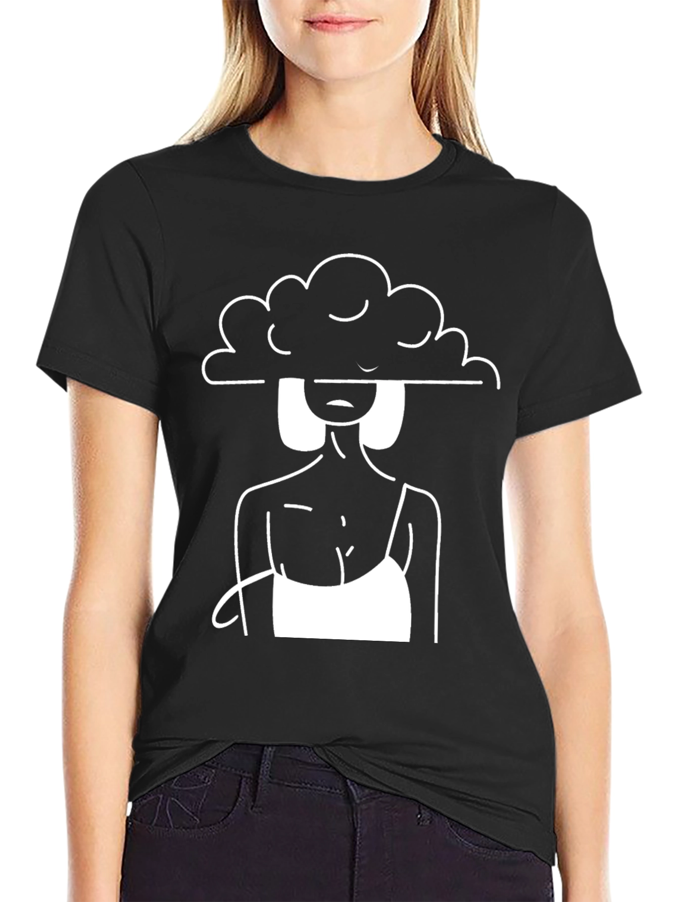 Abstract Woman Graphic Tee - Black Unisex T-Shirt