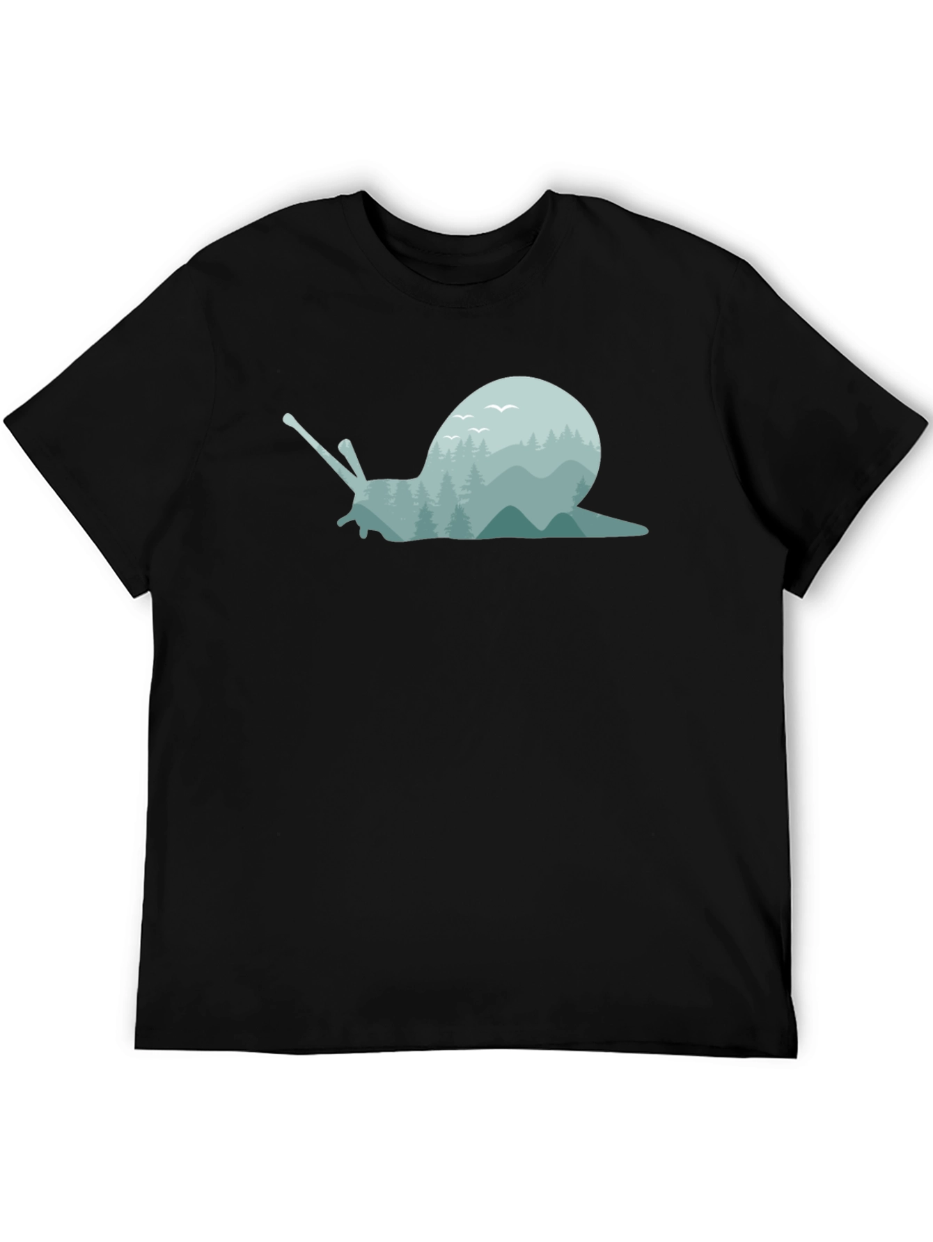 Nature Snail Graphic Tee - Soft Black Cotton