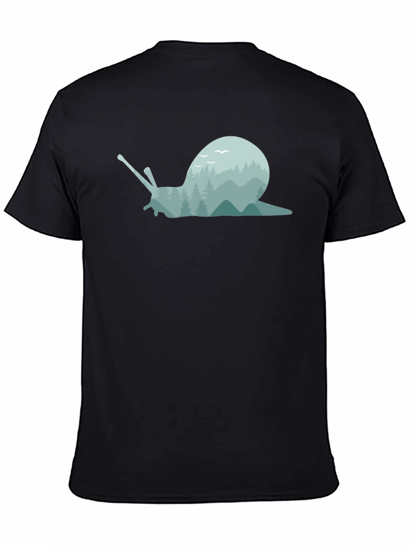 Nature Snail Graphic Tee - Soft Black Cotton