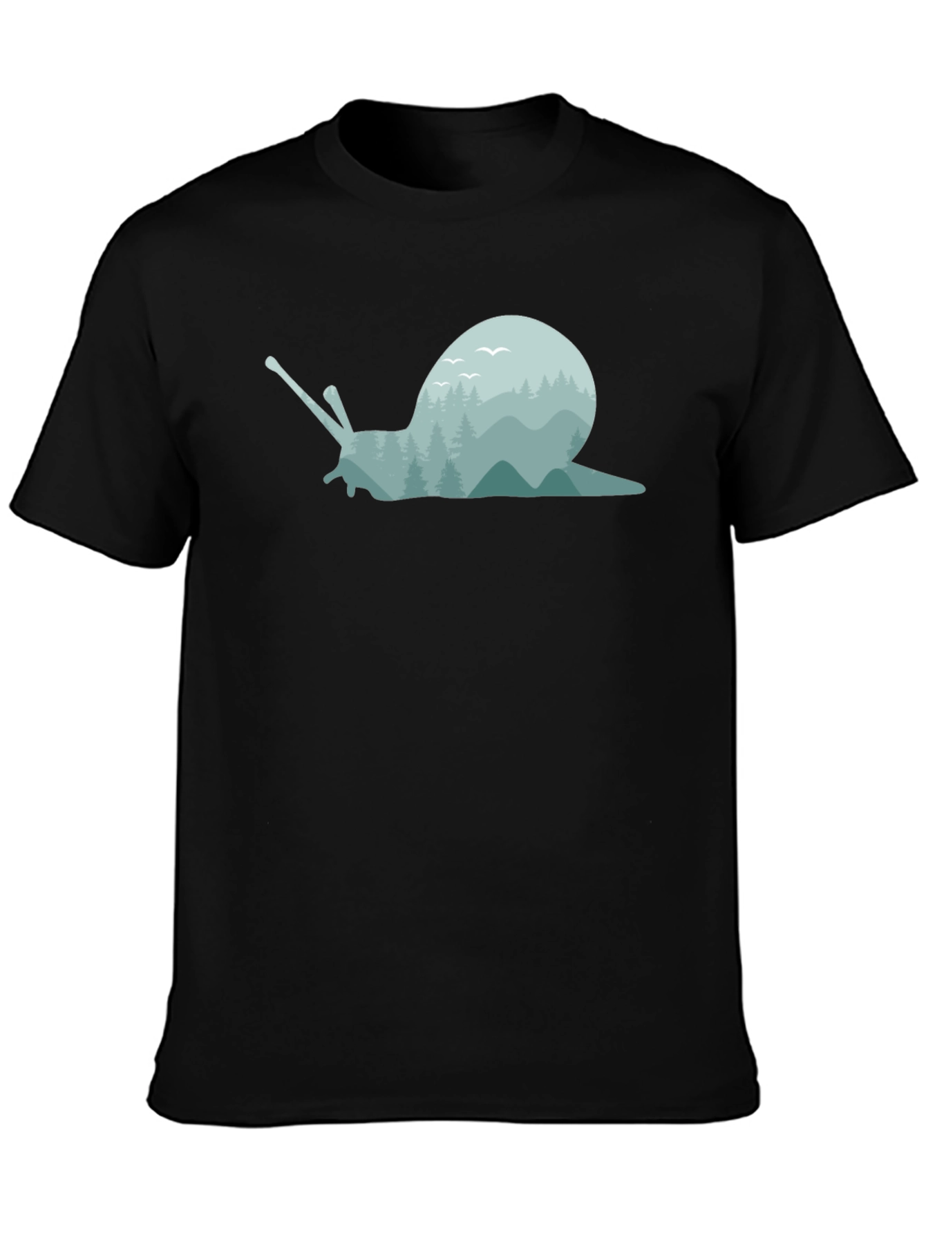 Nature Snail Graphic Tee - Soft Black Cotton