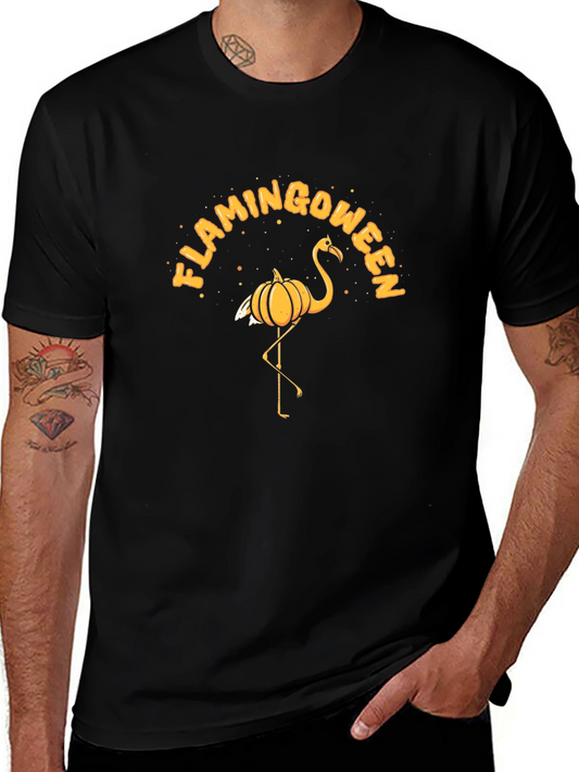 Flamingoween T-Shirt: Halloween Flamingo Pumpkin Tee