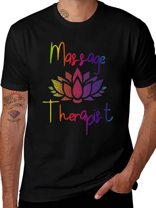 Rainbow Massage Therapist Lotus T-Shirt