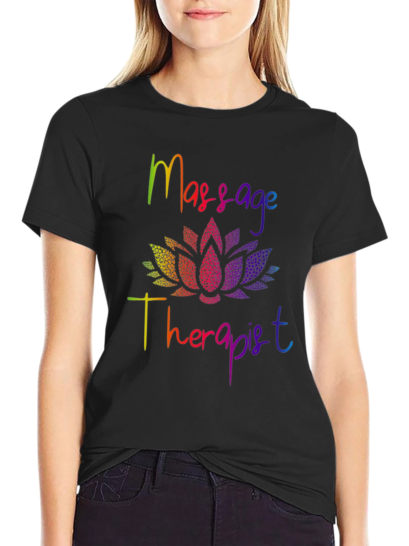 Rainbow Massage Therapist Lotus T-Shirt