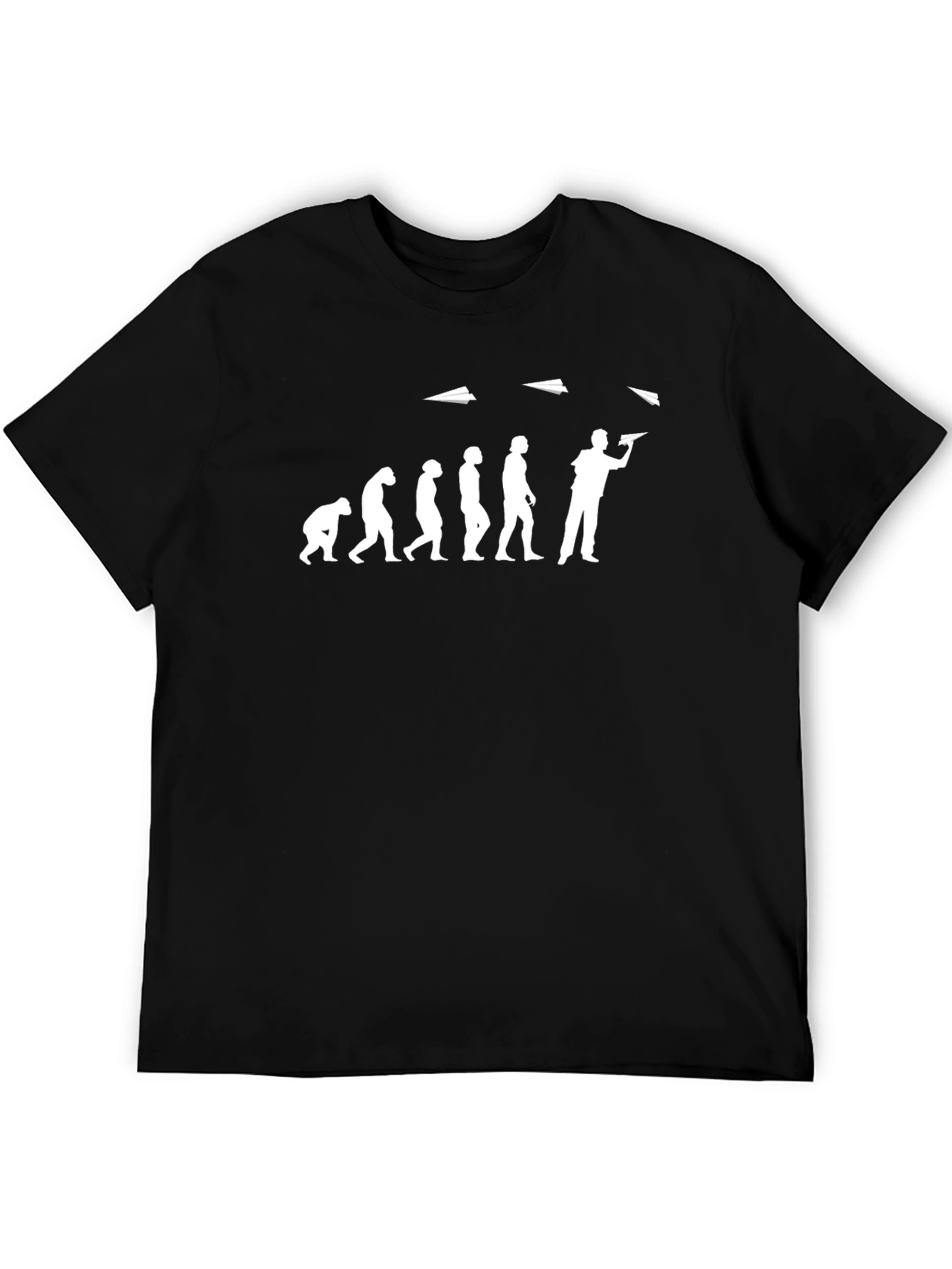 Evolution of Flight T-Shirt - Paper Airplane Thrower