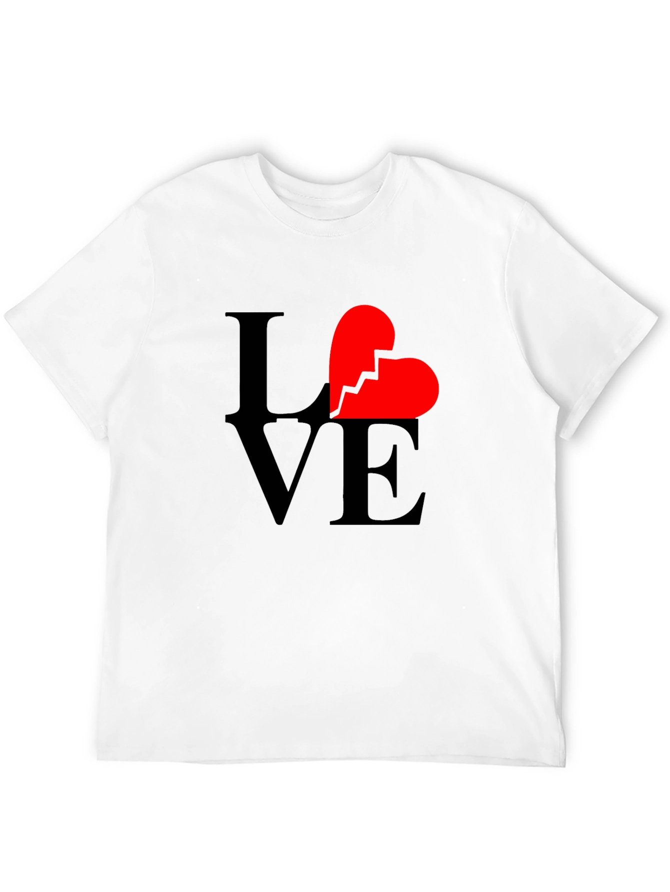 Broken Heart Love Graphic Tee - Black