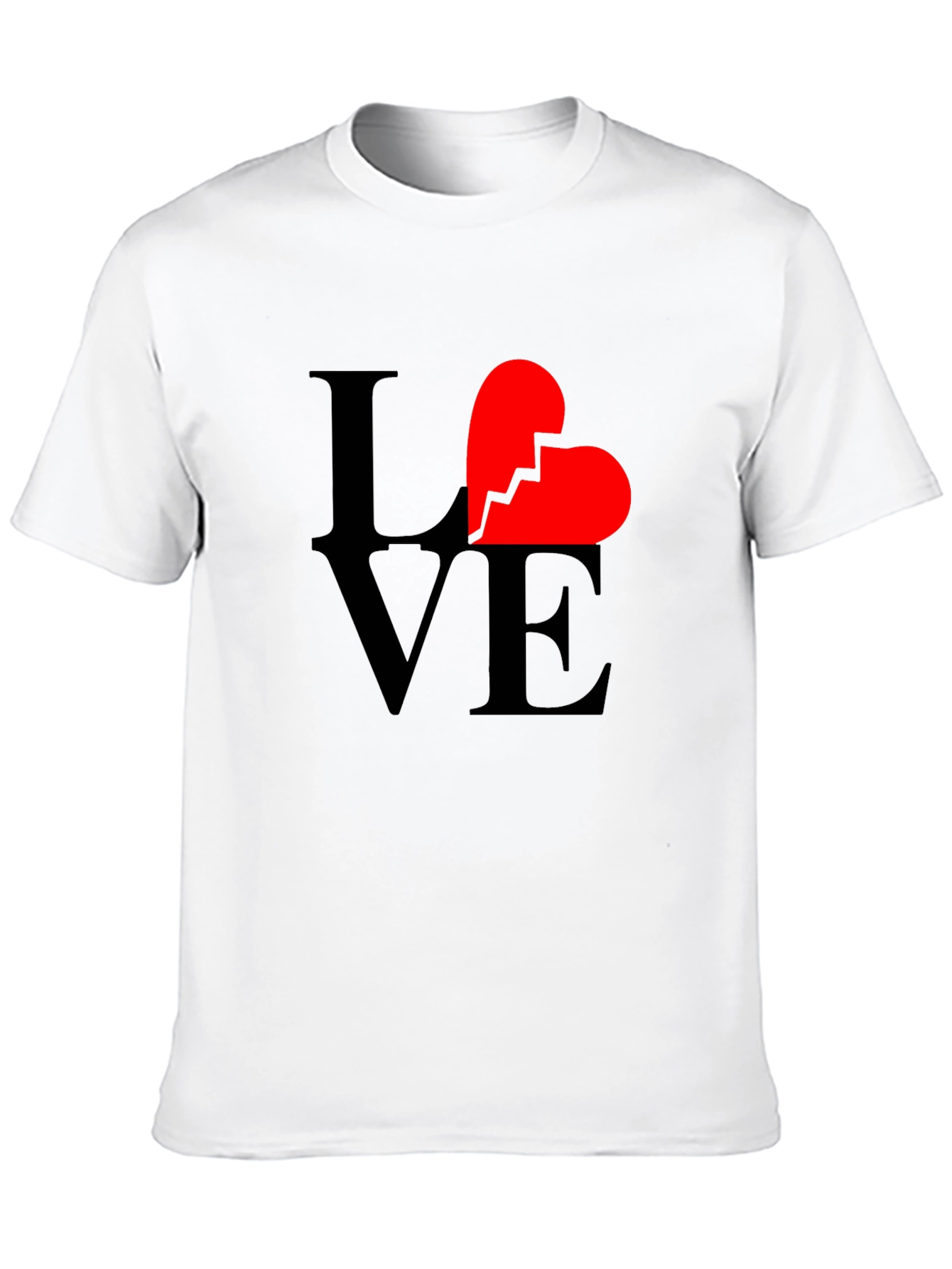 Broken Heart Love Graphic Tee - Black