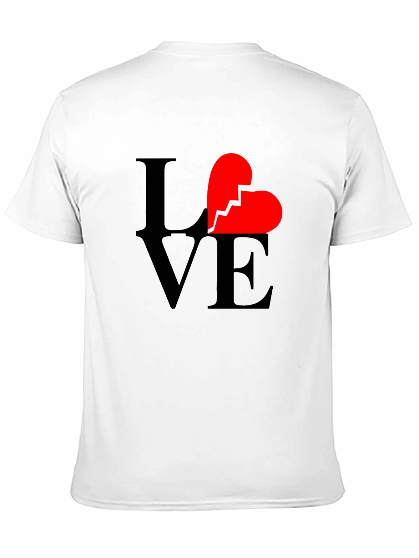 Broken Heart Love Graphic Tee - Black