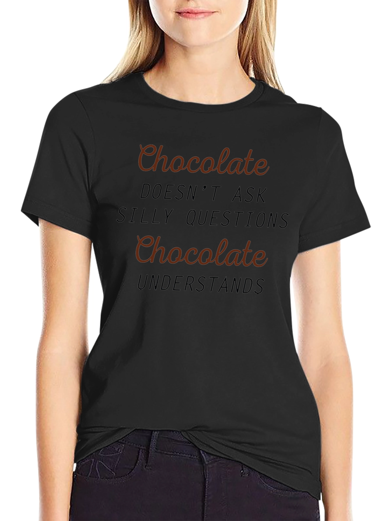 Chocolate Understands Black Graphic Tee