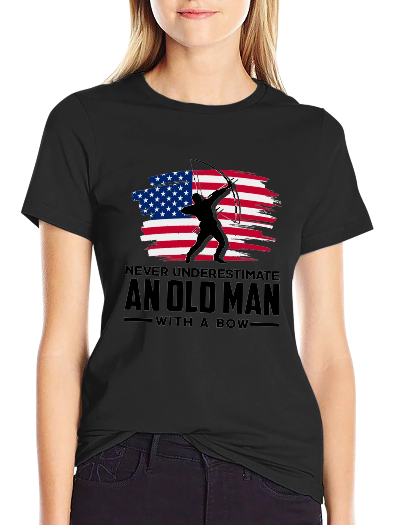Never Underestimate Old Man With A Bow T-Shirt