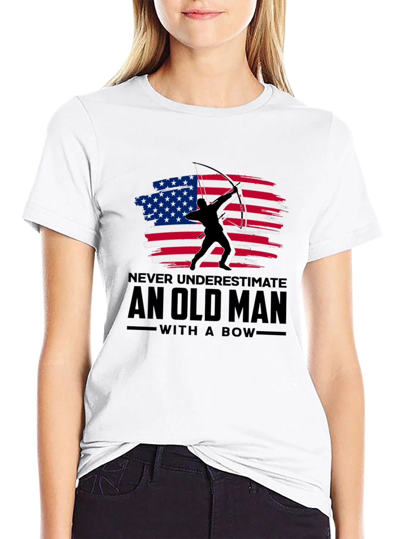Never Underestimate Old Man With A Bow T-Shirt