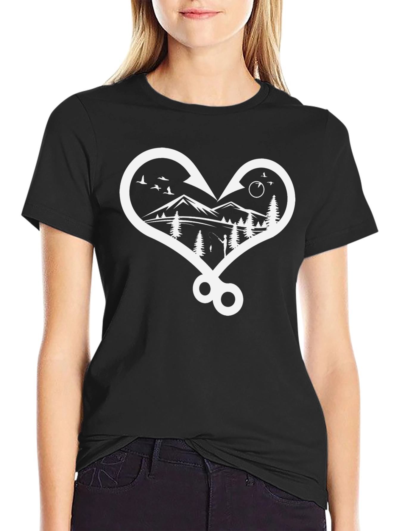 Fishing Hook Heart Graphic Tee