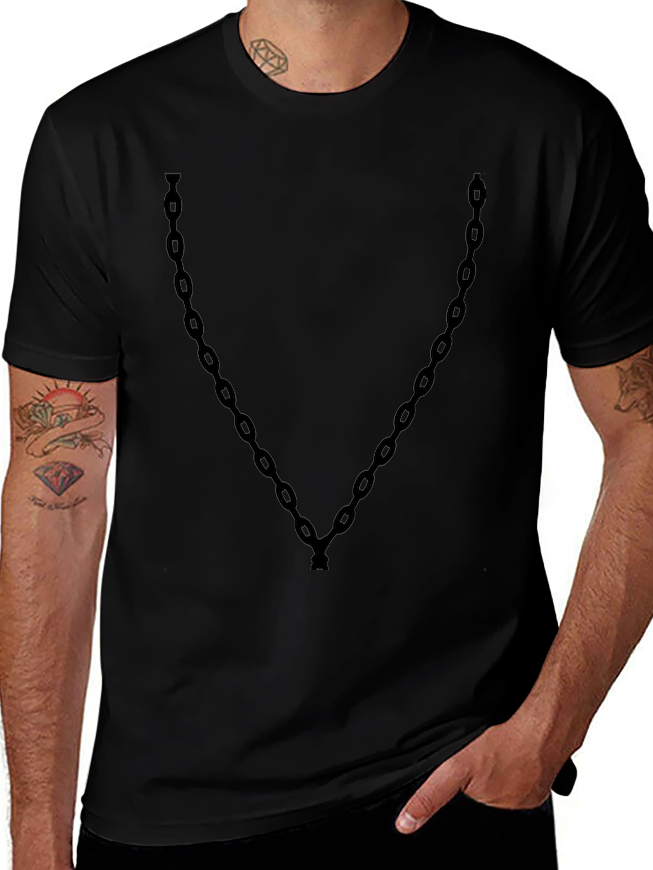 Black Chain Graphic Tee