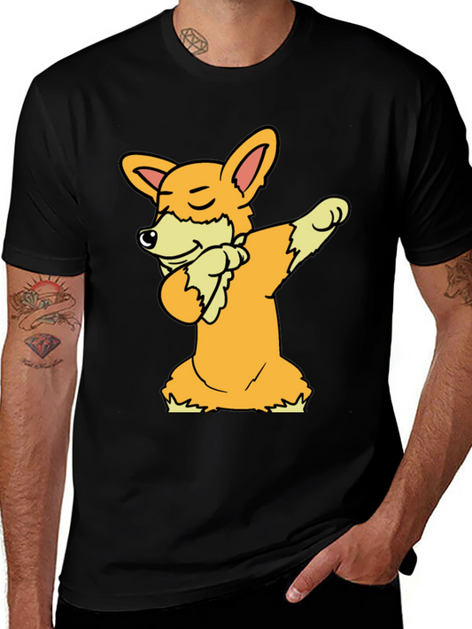 Dabbing Corgi Black T-Shirt - Fun Dog Graphic Tee