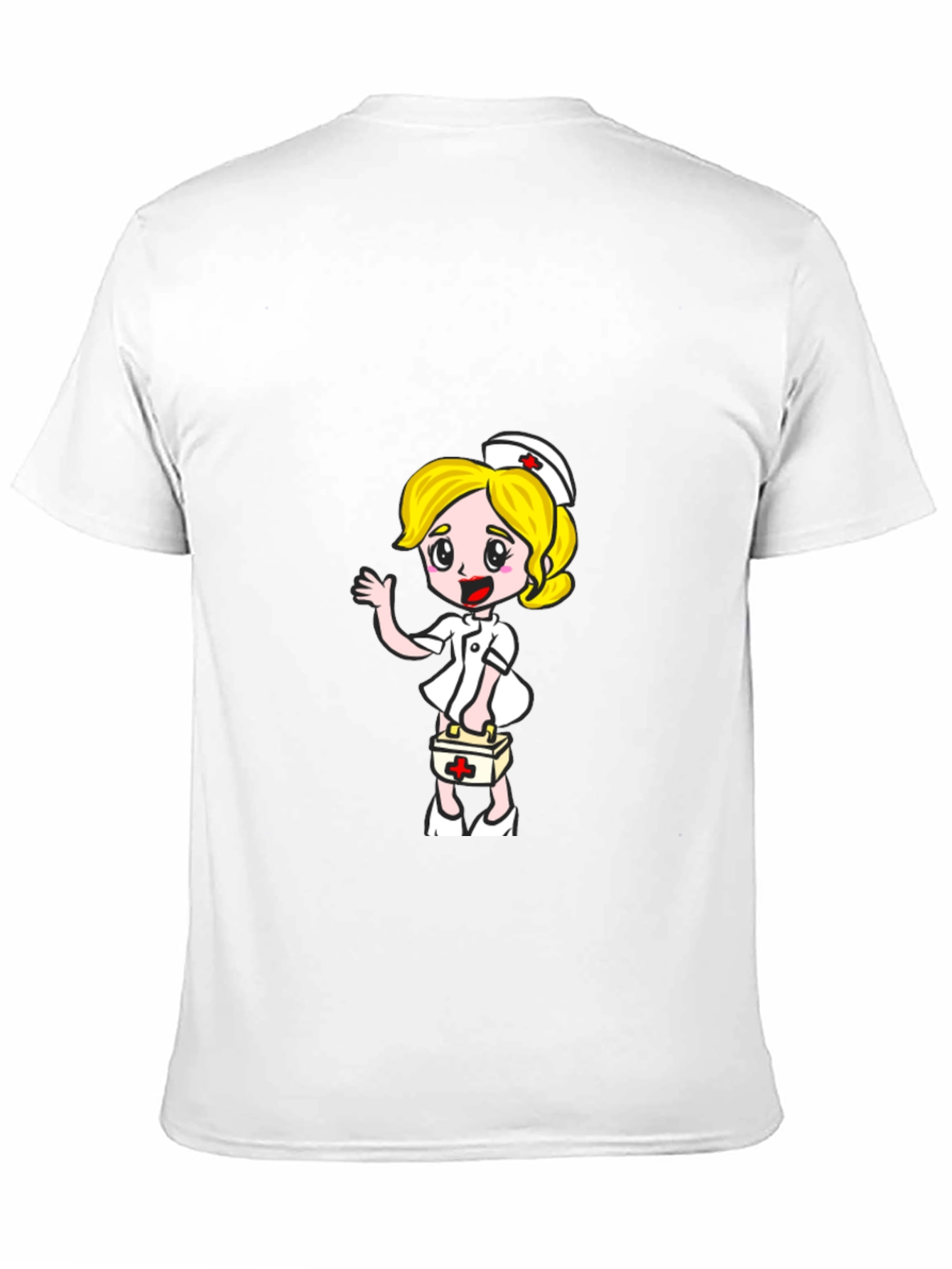 Nurse Cartoon Graphic Tee - Black
