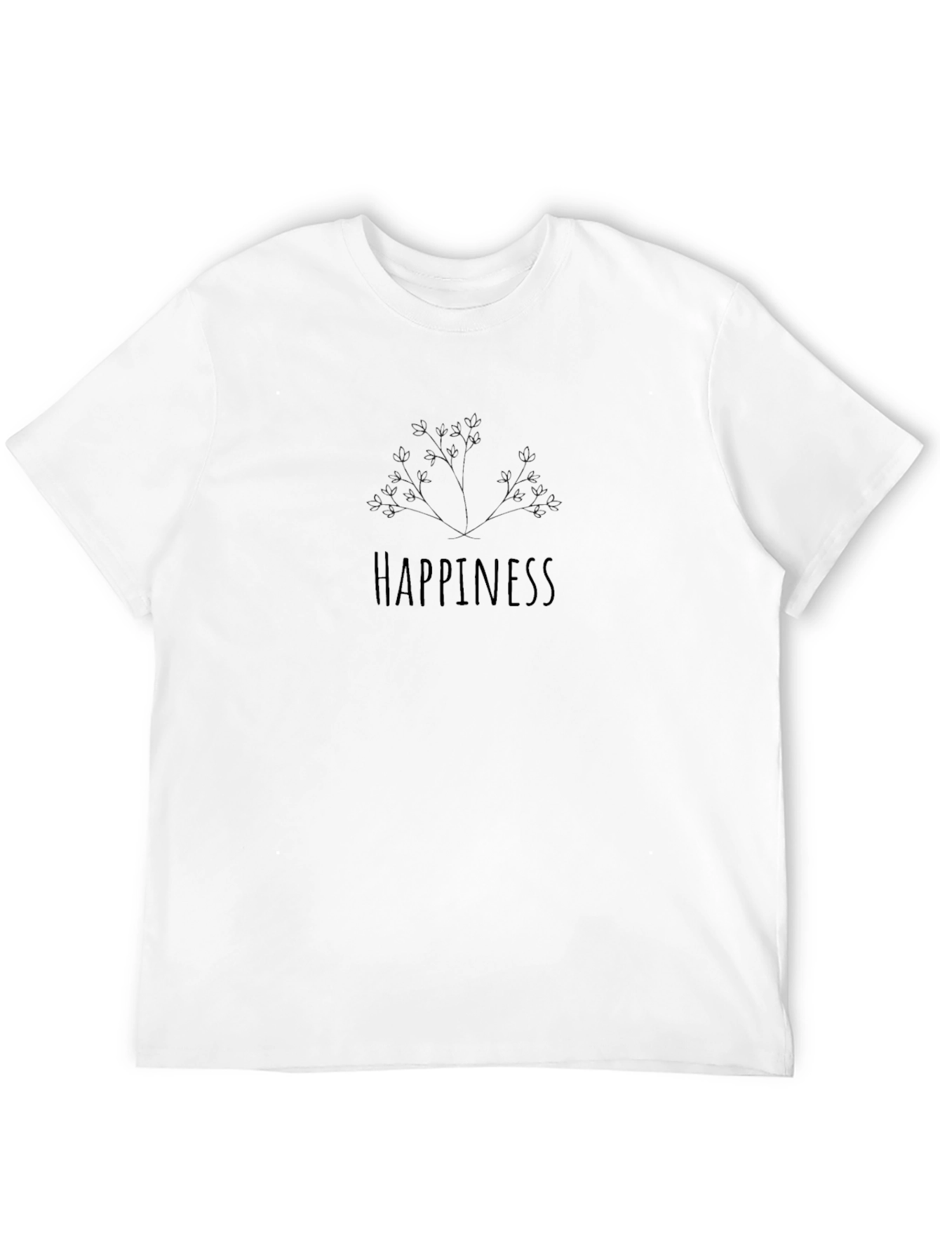 Happiness Graphic Tee - Casual Comfort Black T-Shirt