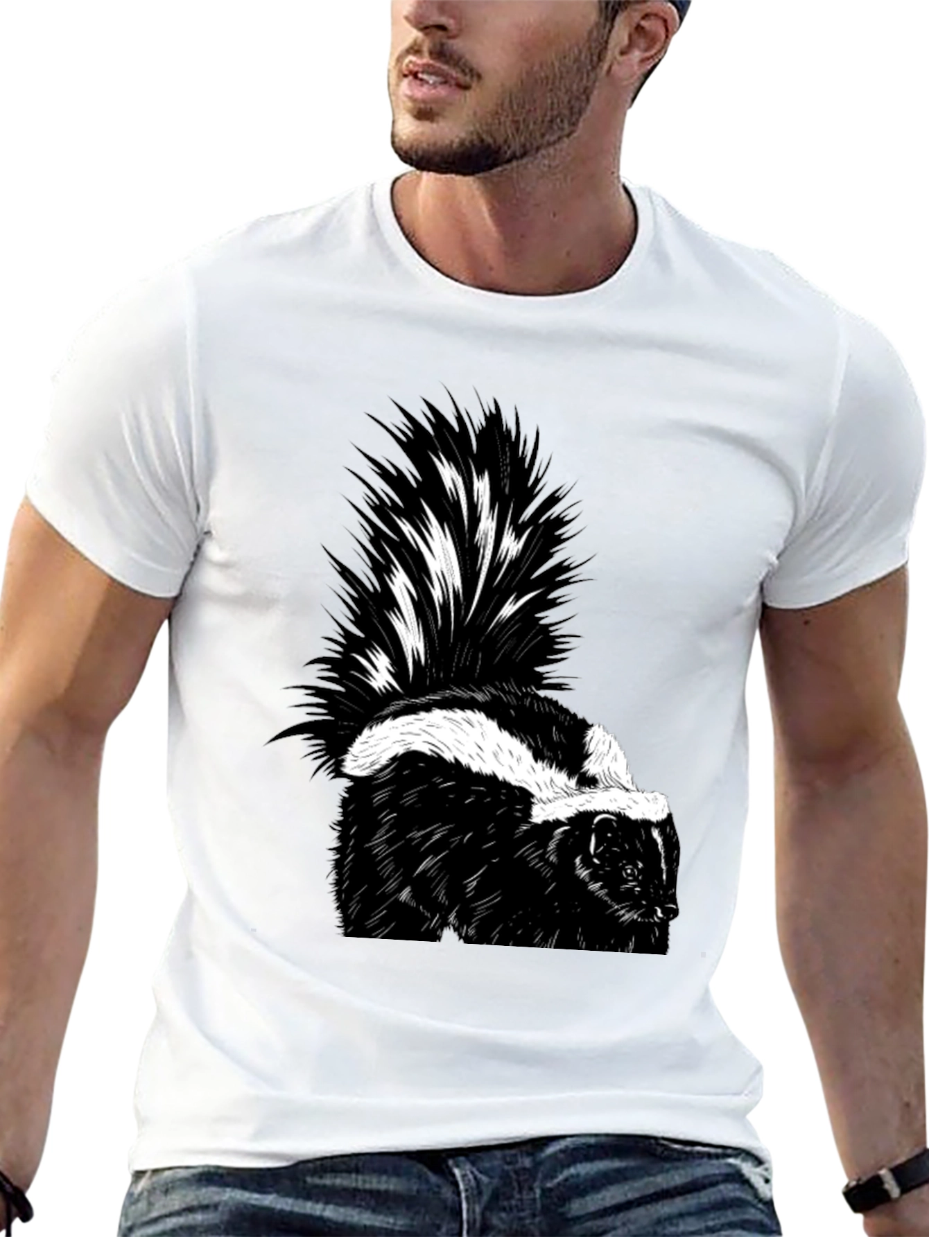 Skunk Graphic T-Shirt - Black Cotton Tee