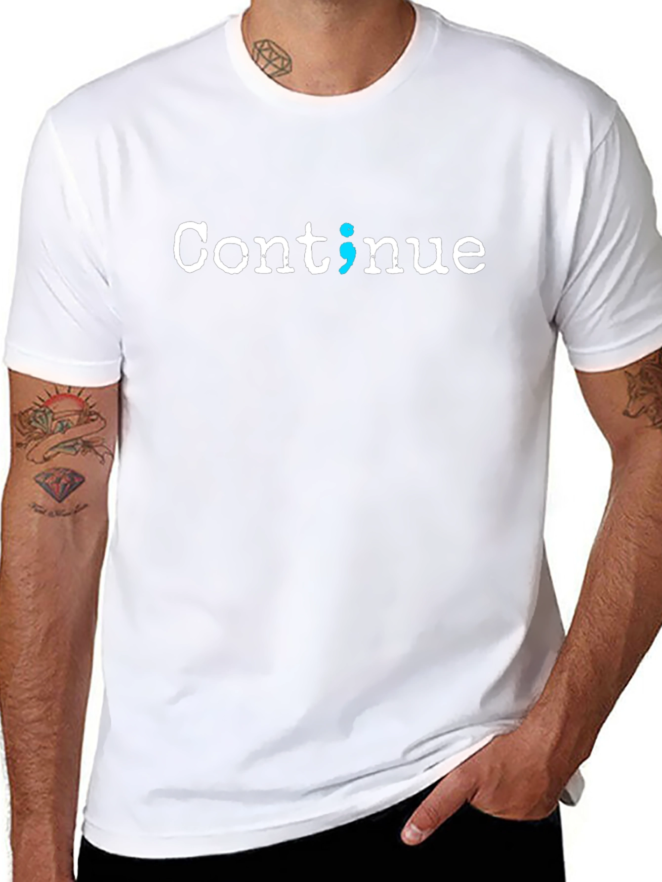 Continue Semicolon Graphic T-Shirt - Mental Health Awareness