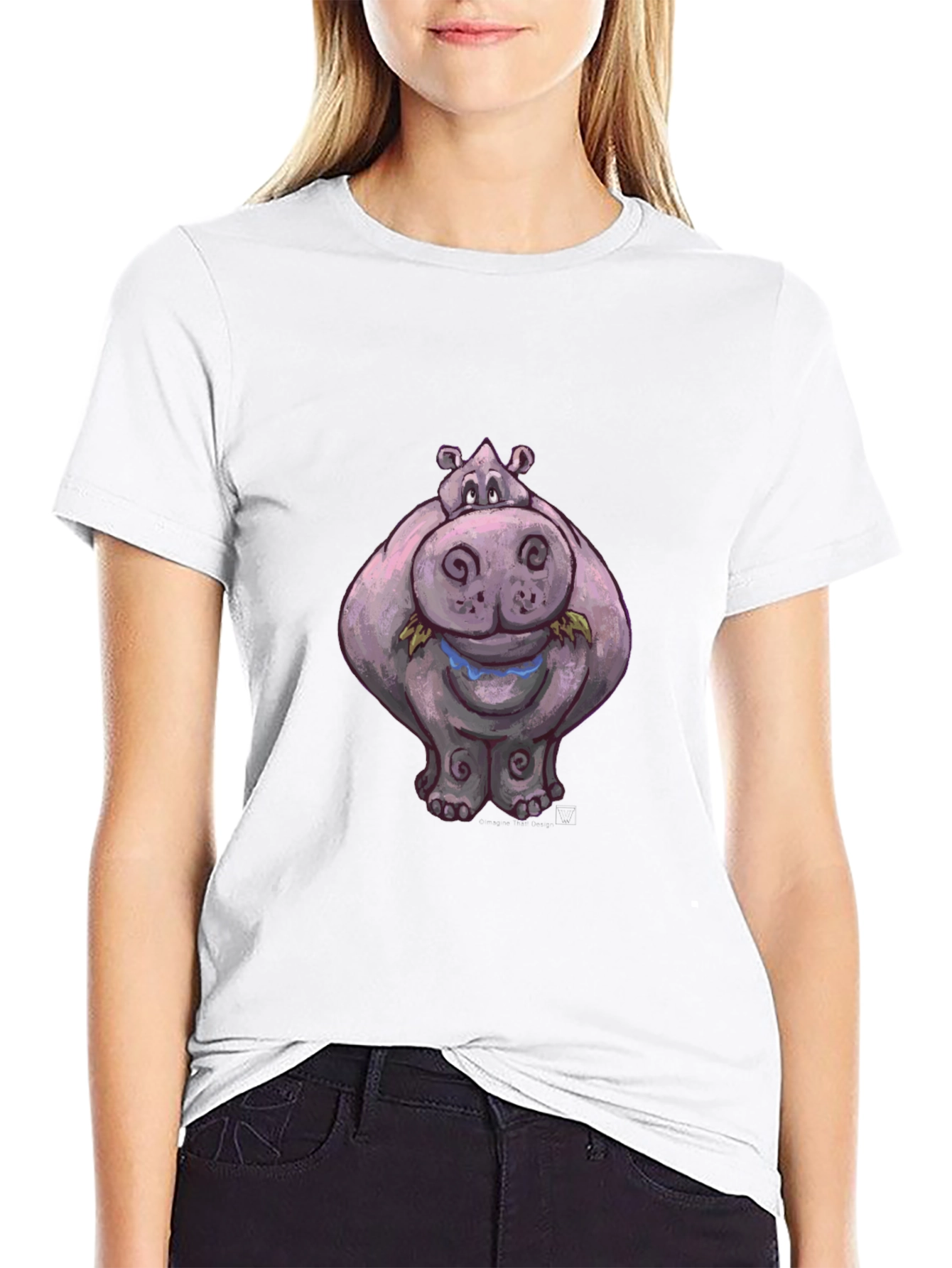 Hippo Graphic Tee - Black Cotton Casual Shirt