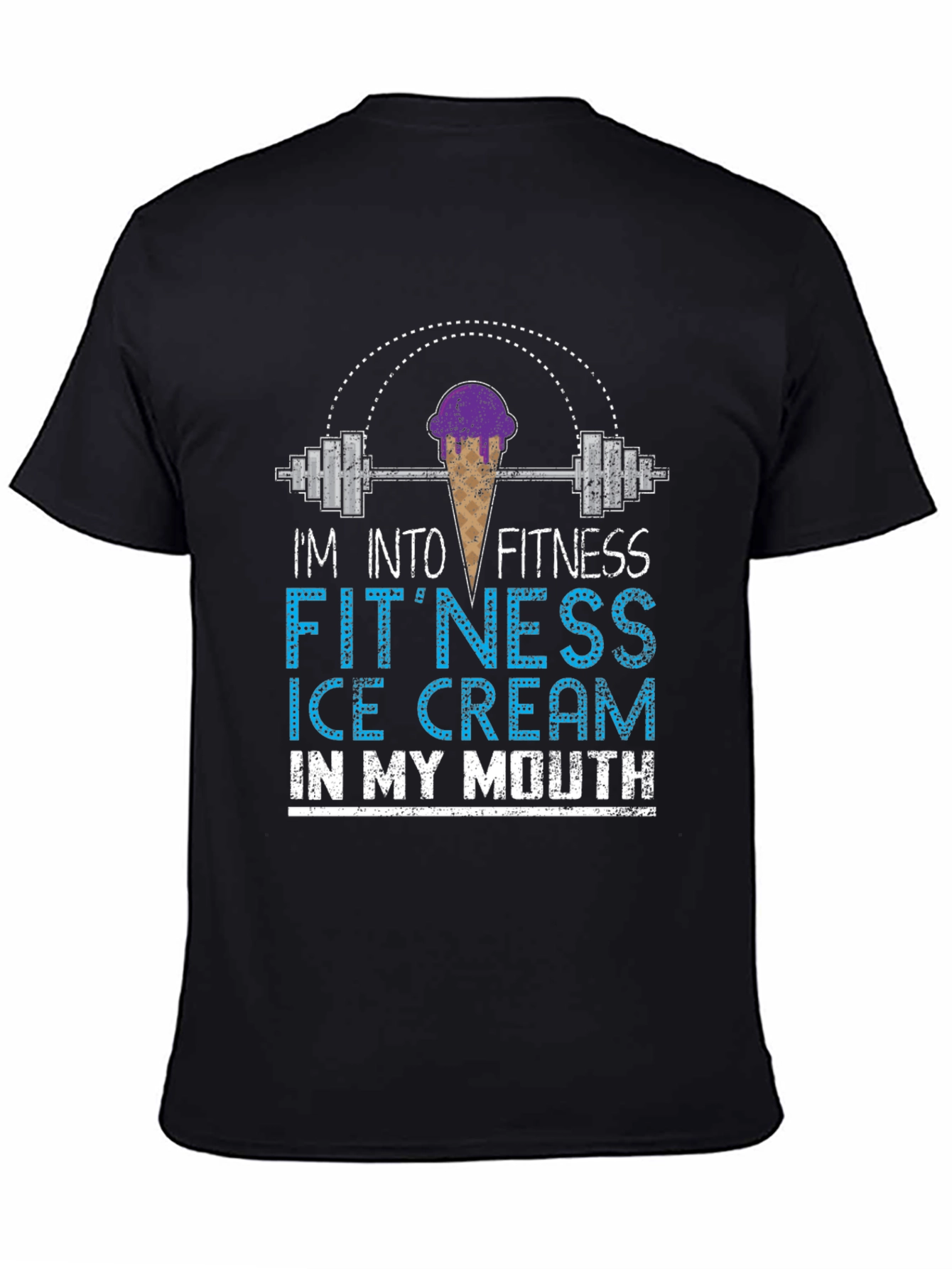 Fitness Ice Cream Mens Graphic T-Shirt