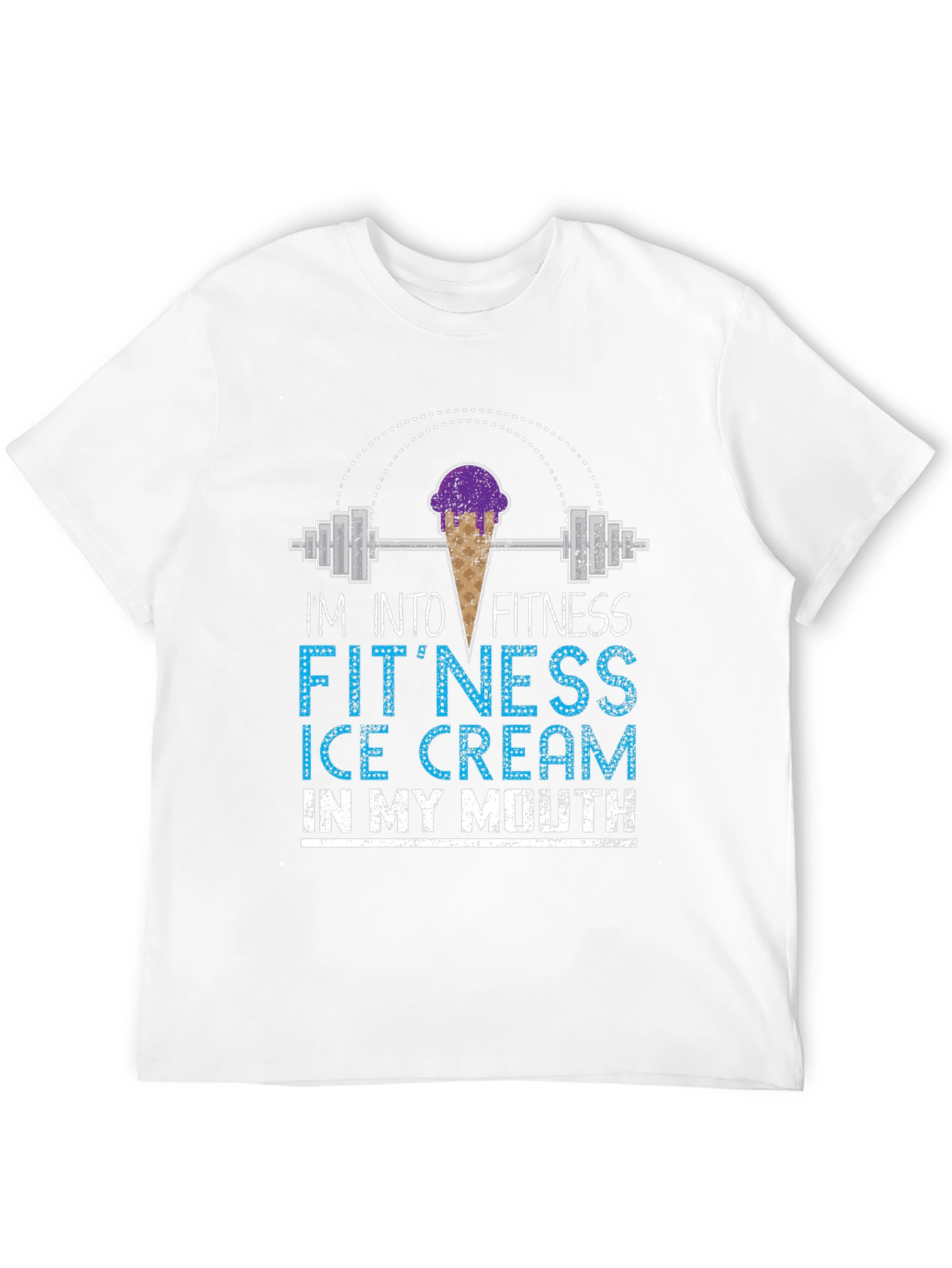 Fitness Ice Cream Mens Graphic T-Shirt