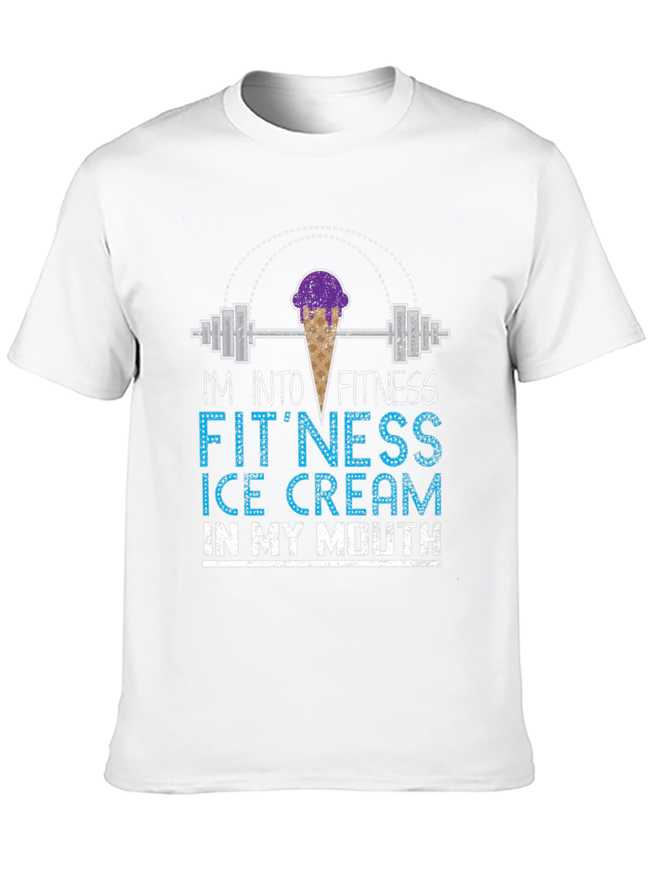 Fitness Ice Cream Mens Graphic T-Shirt