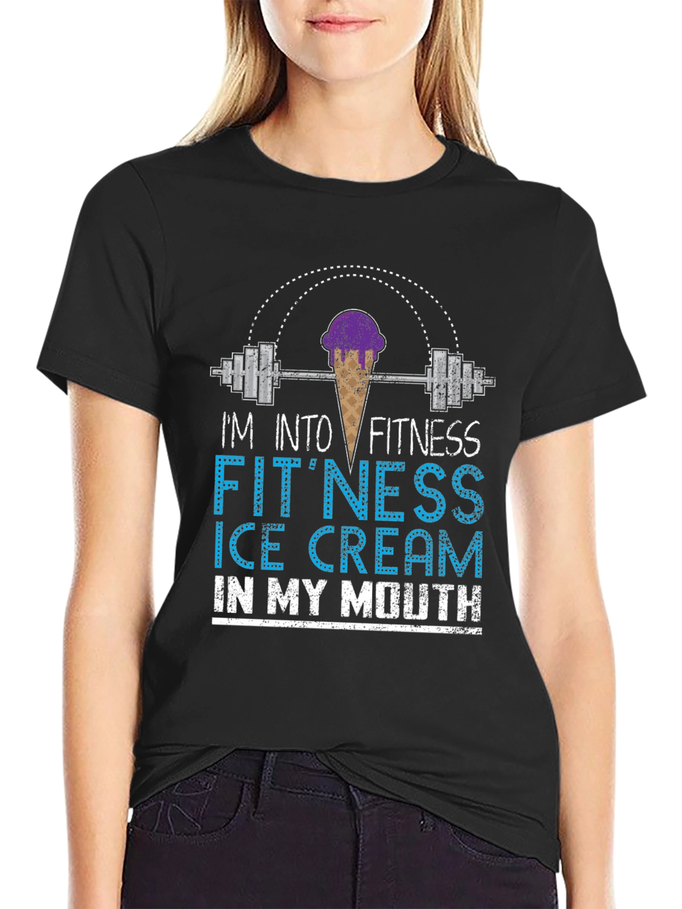 Fitness Ice Cream Mens Graphic T-Shirt