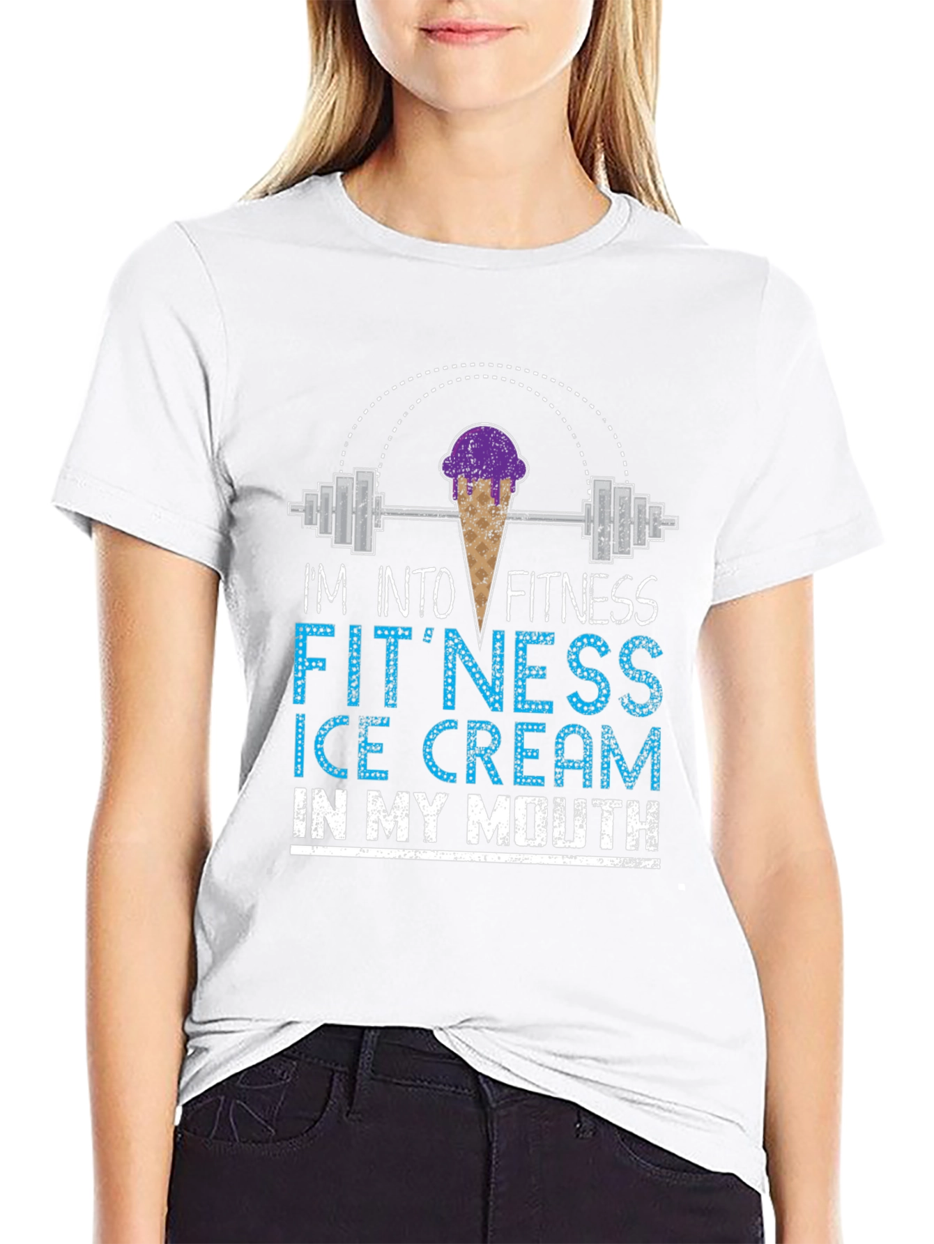 Fitness Ice Cream Mens Graphic T-Shirt