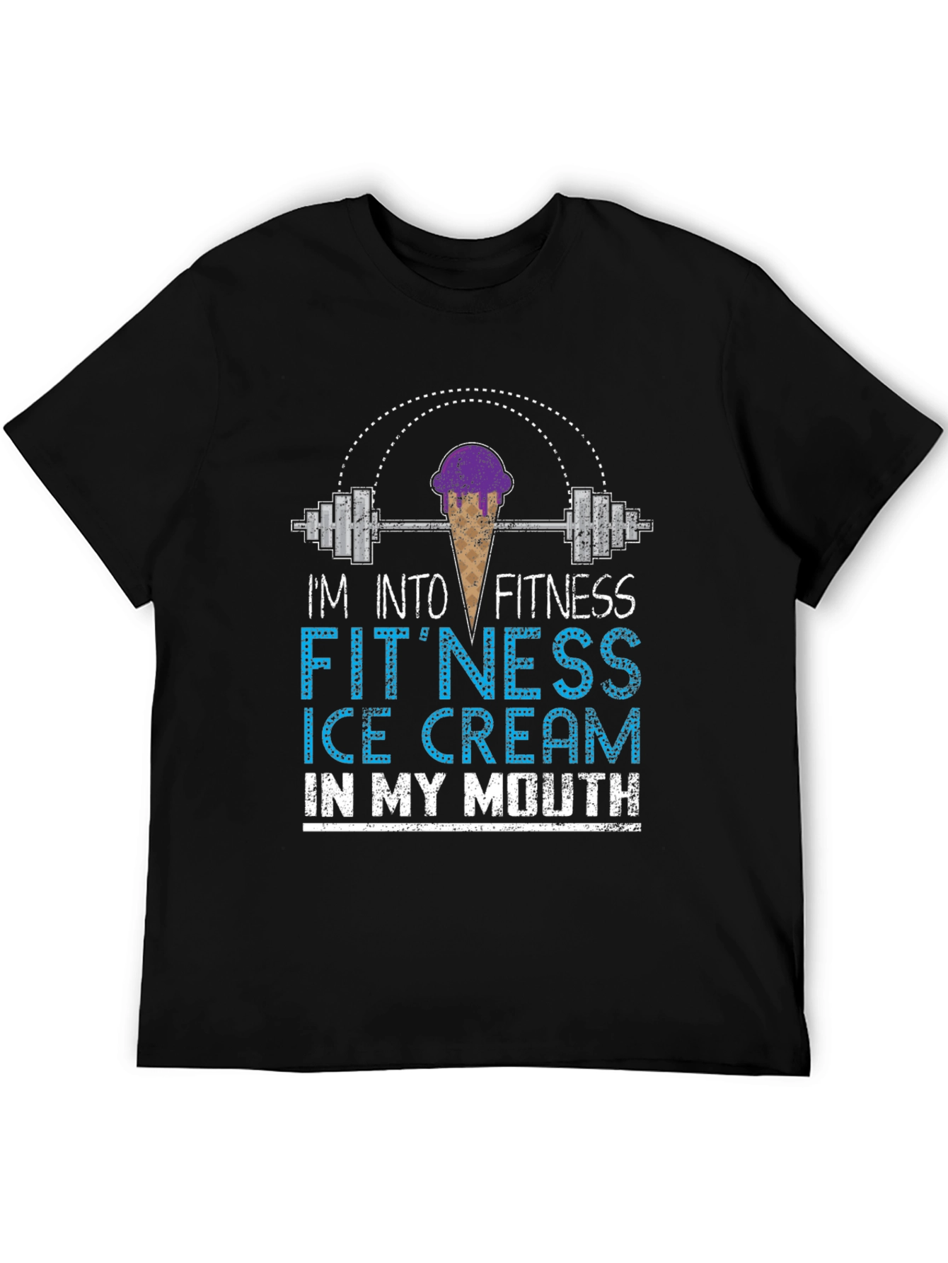 Fitness Ice Cream Mens Graphic T-Shirt