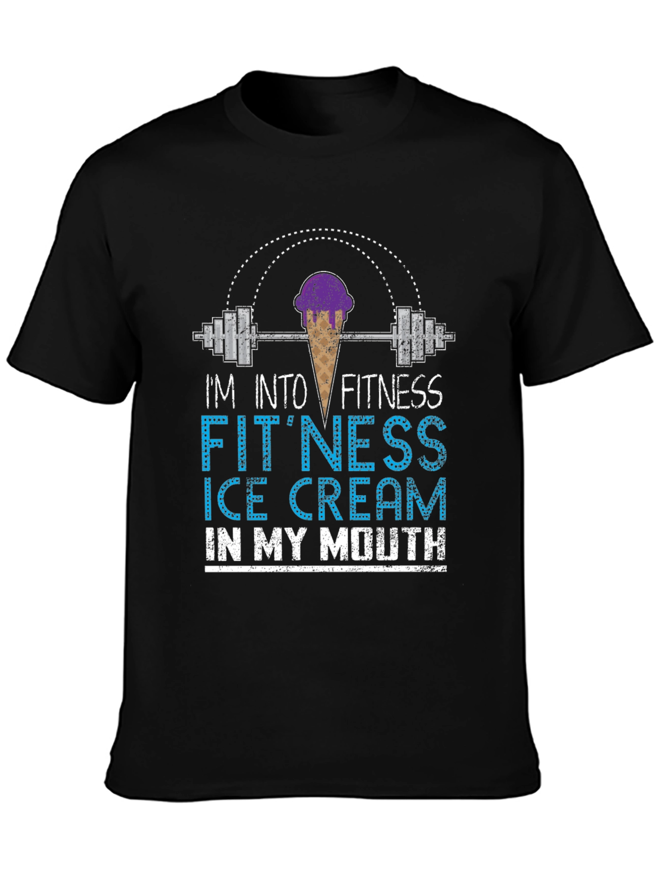 Fitness Ice Cream Mens Graphic T-Shirt