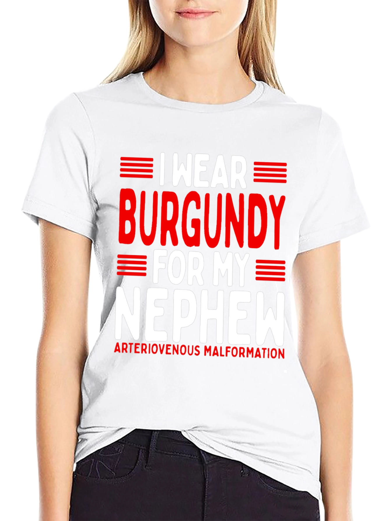 I Wear Burgundy for My Nephew T-Shirt