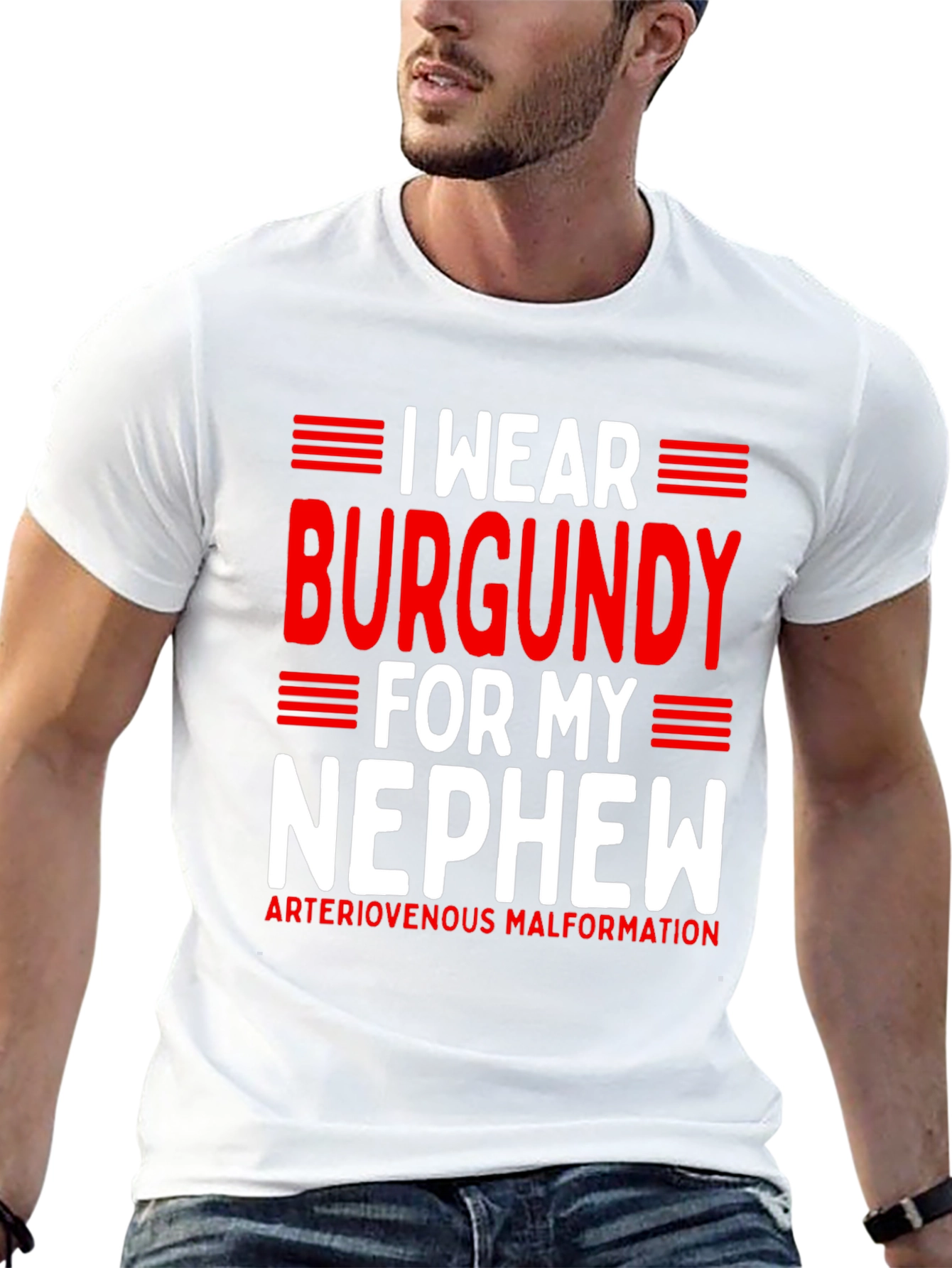I Wear Burgundy for My Nephew T-Shirt