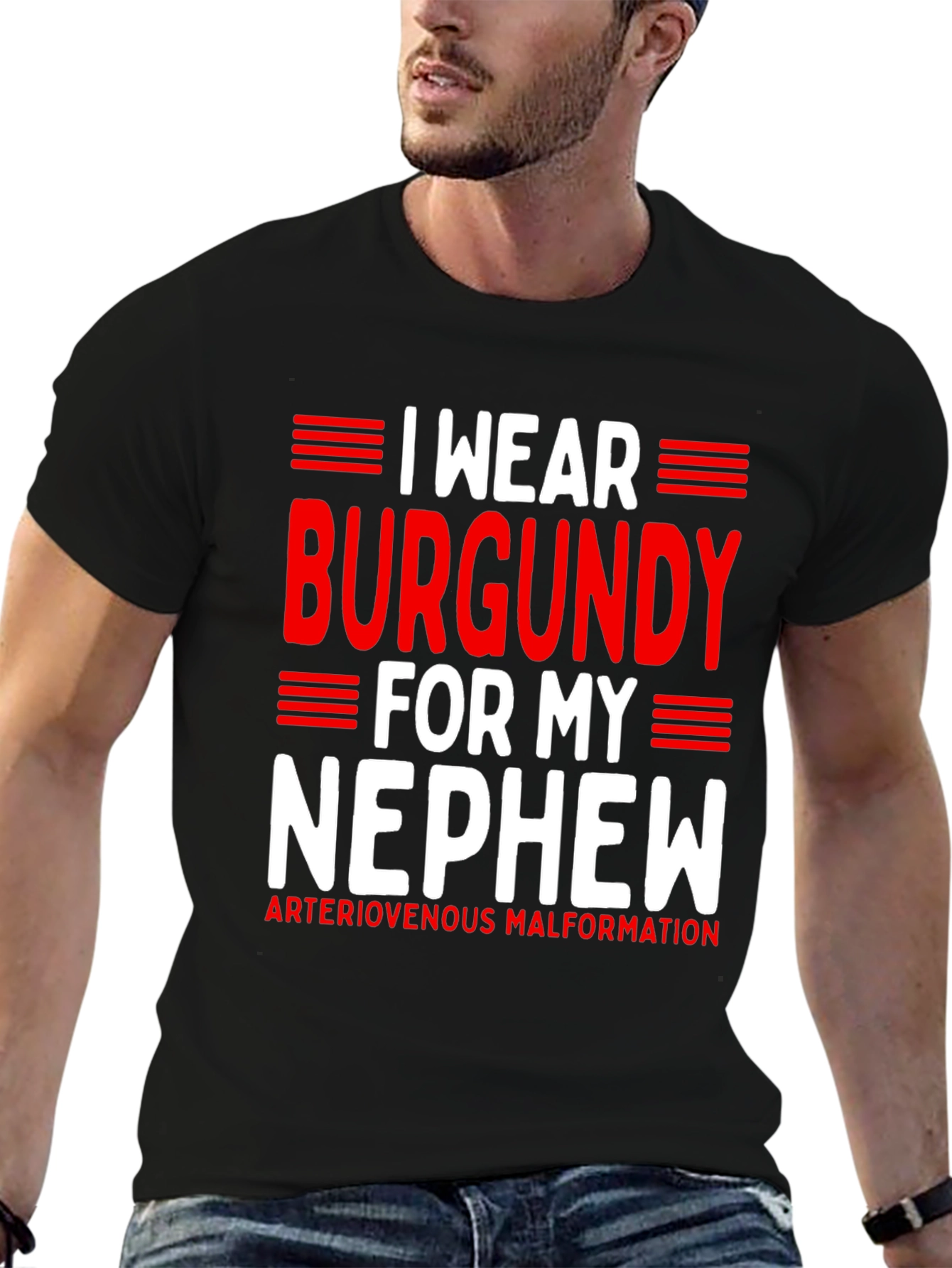 I Wear Burgundy for My Nephew T-Shirt