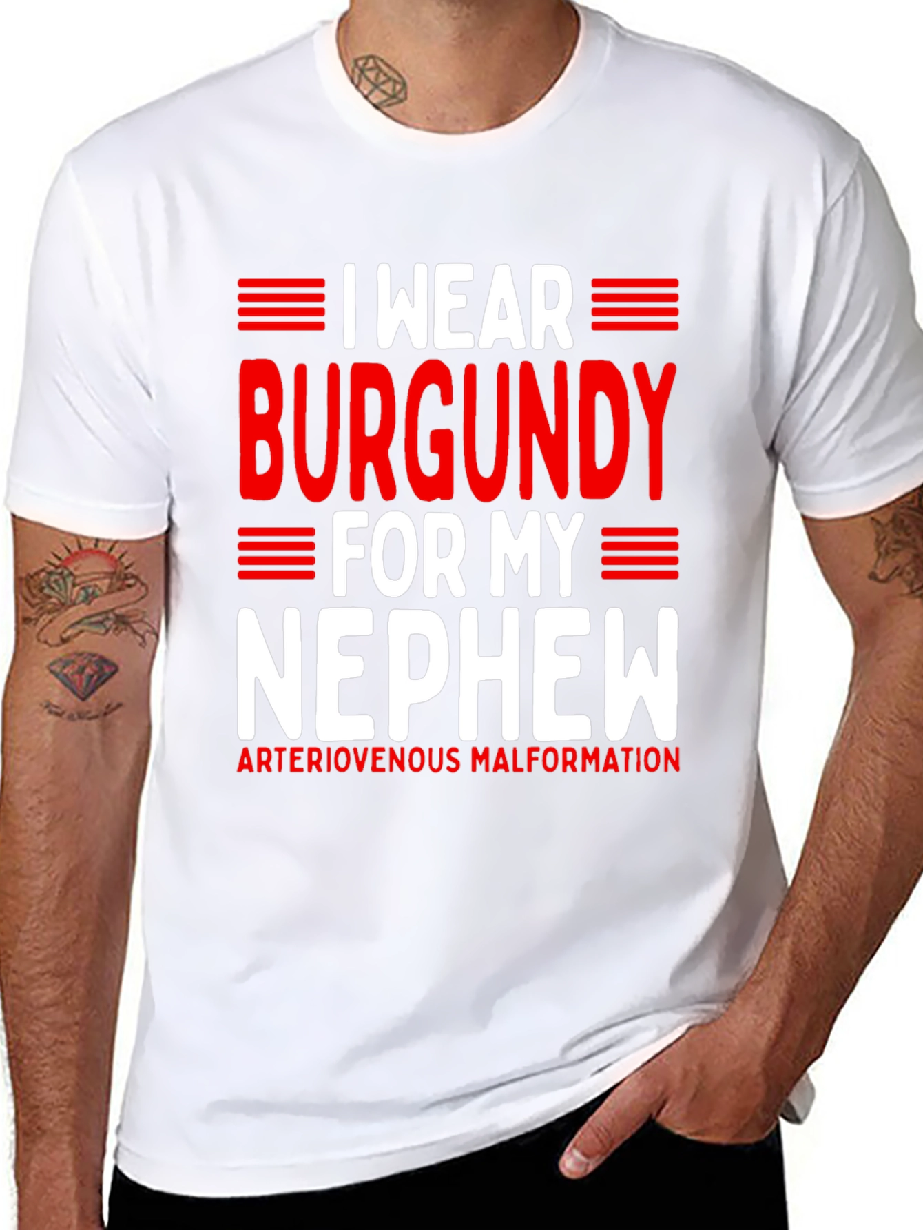 I Wear Burgundy for My Nephew T-Shirt