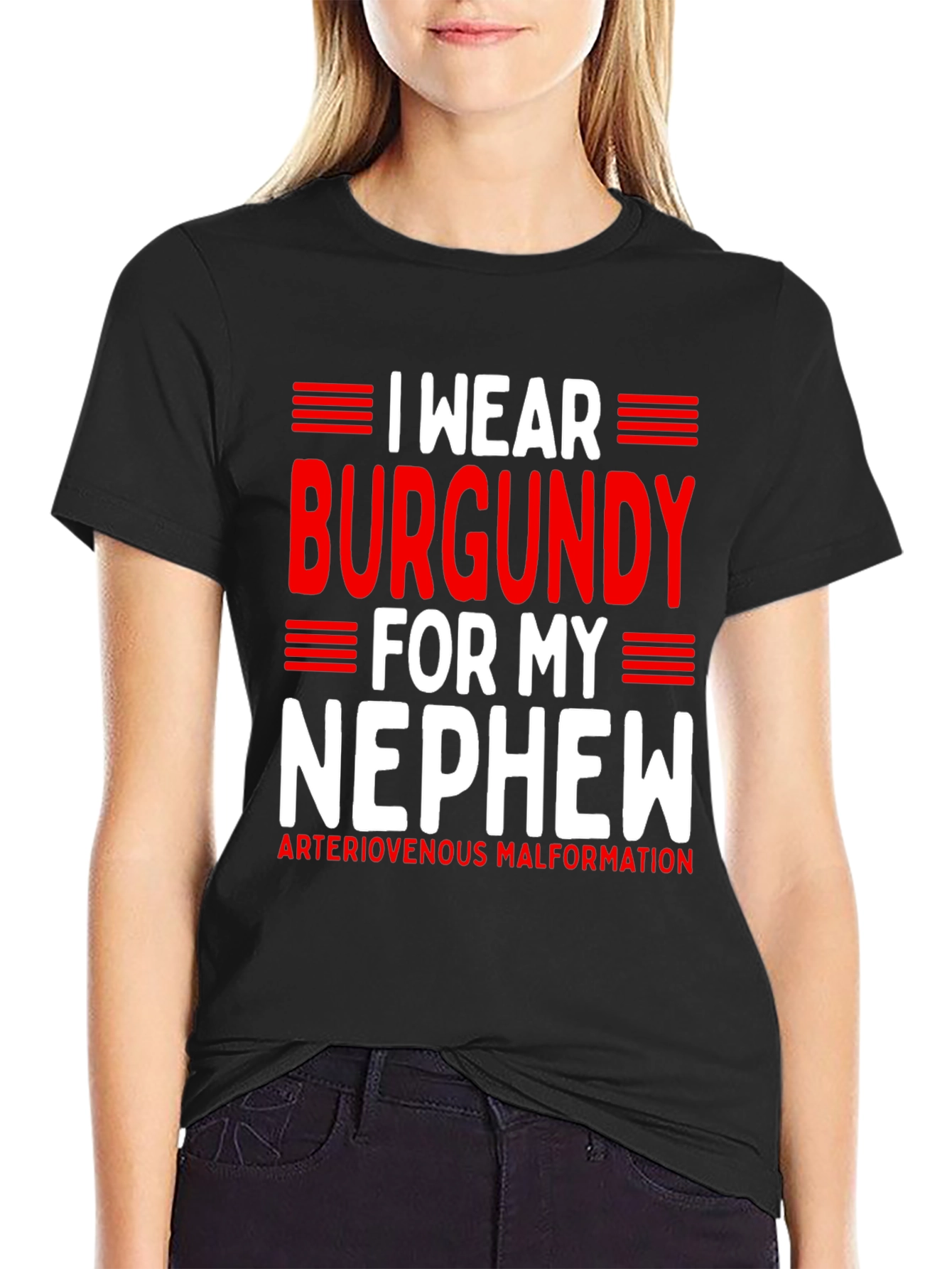 I Wear Burgundy for My Nephew T-Shirt