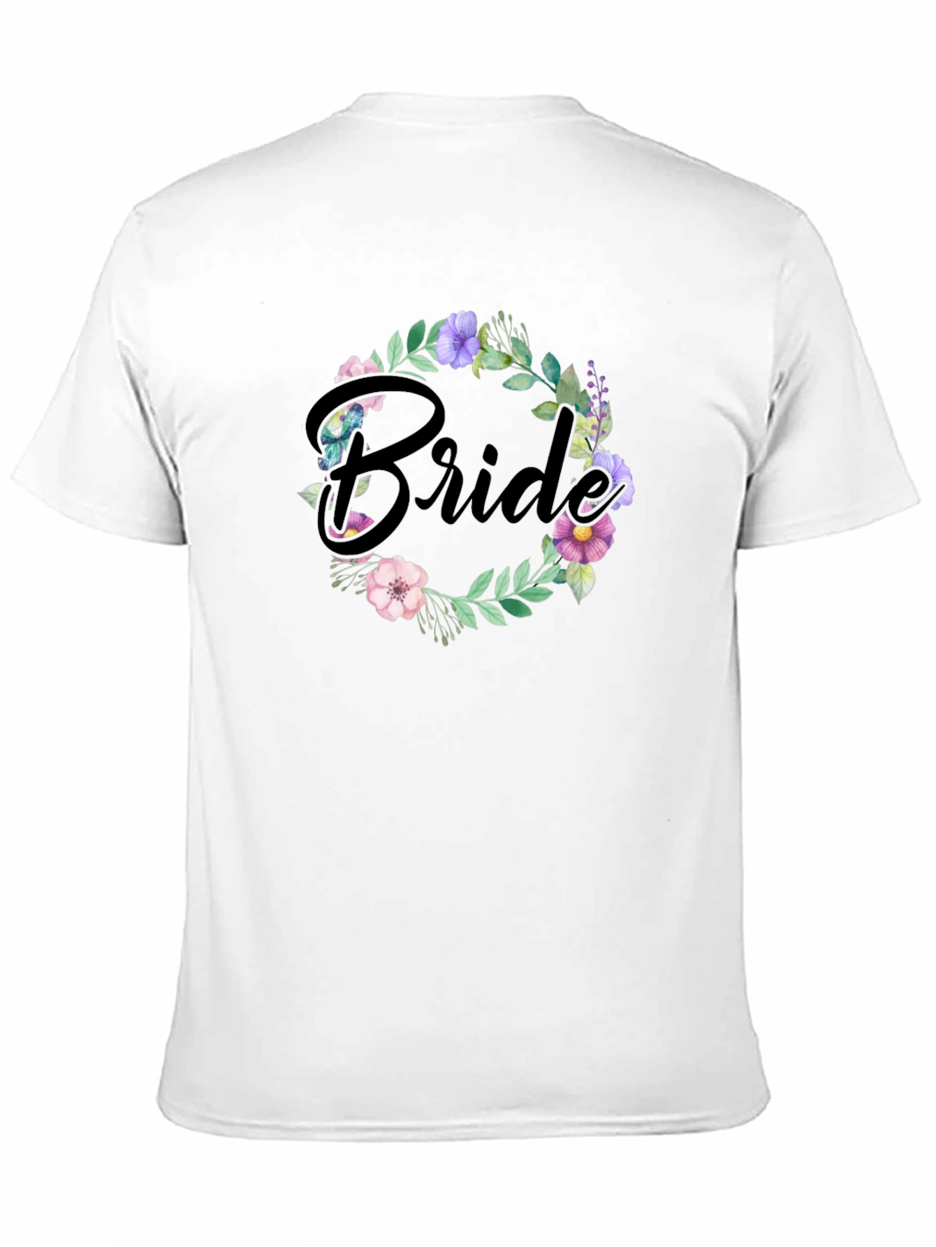 Bride Floral Wreath T-Shirt - Wedding Party Tee