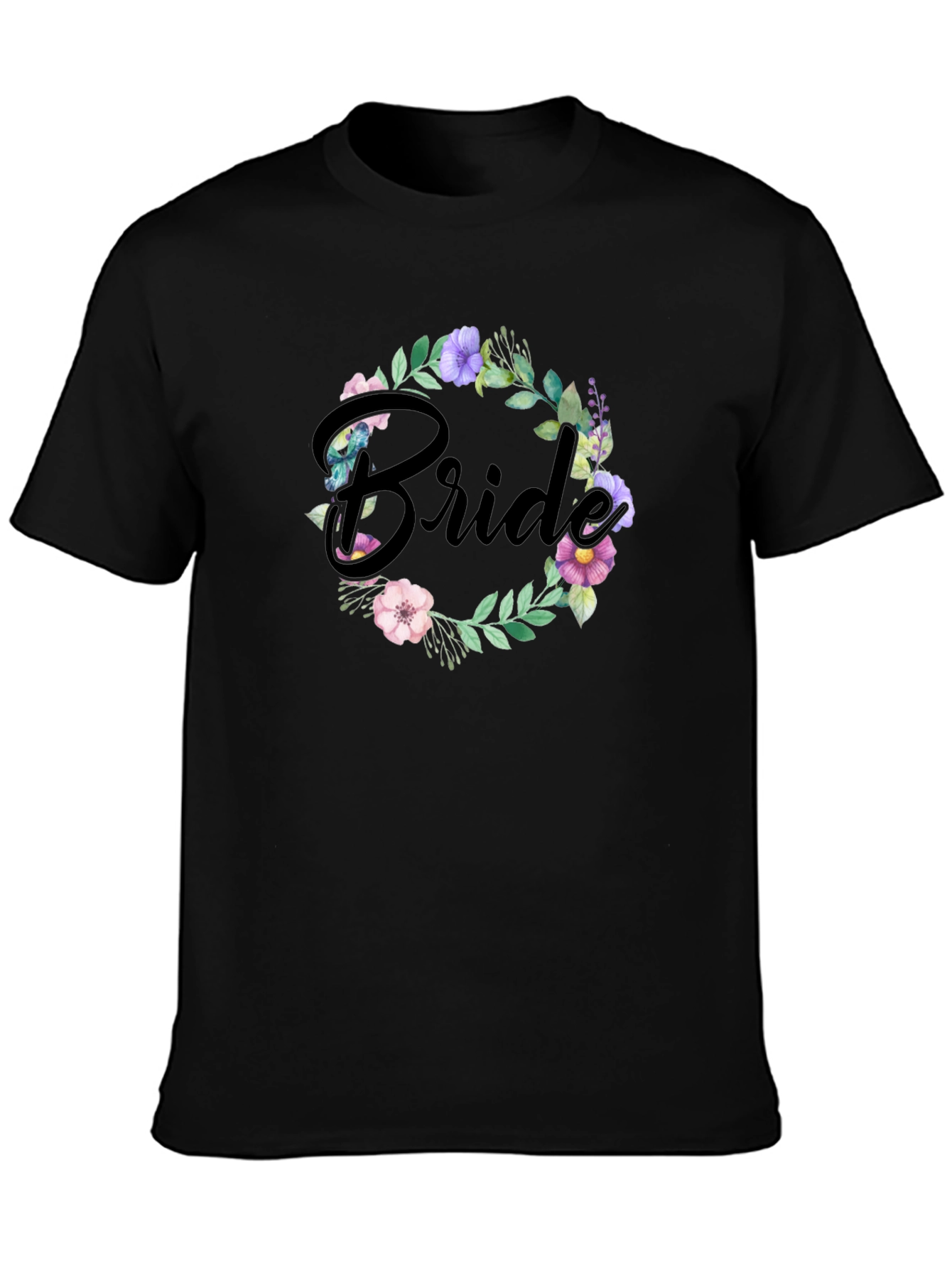 Bride Floral Wreath T-Shirt - Wedding Party Tee