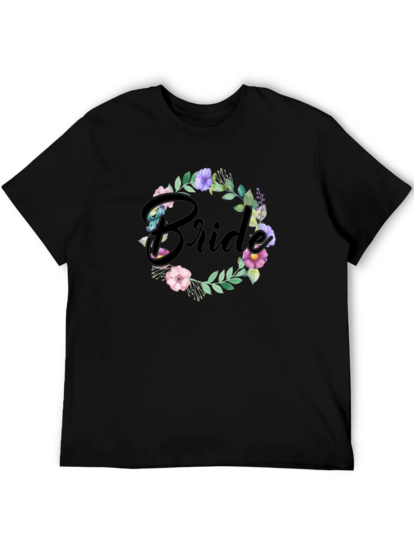Bride Floral Wreath T-Shirt - Wedding Party Tee