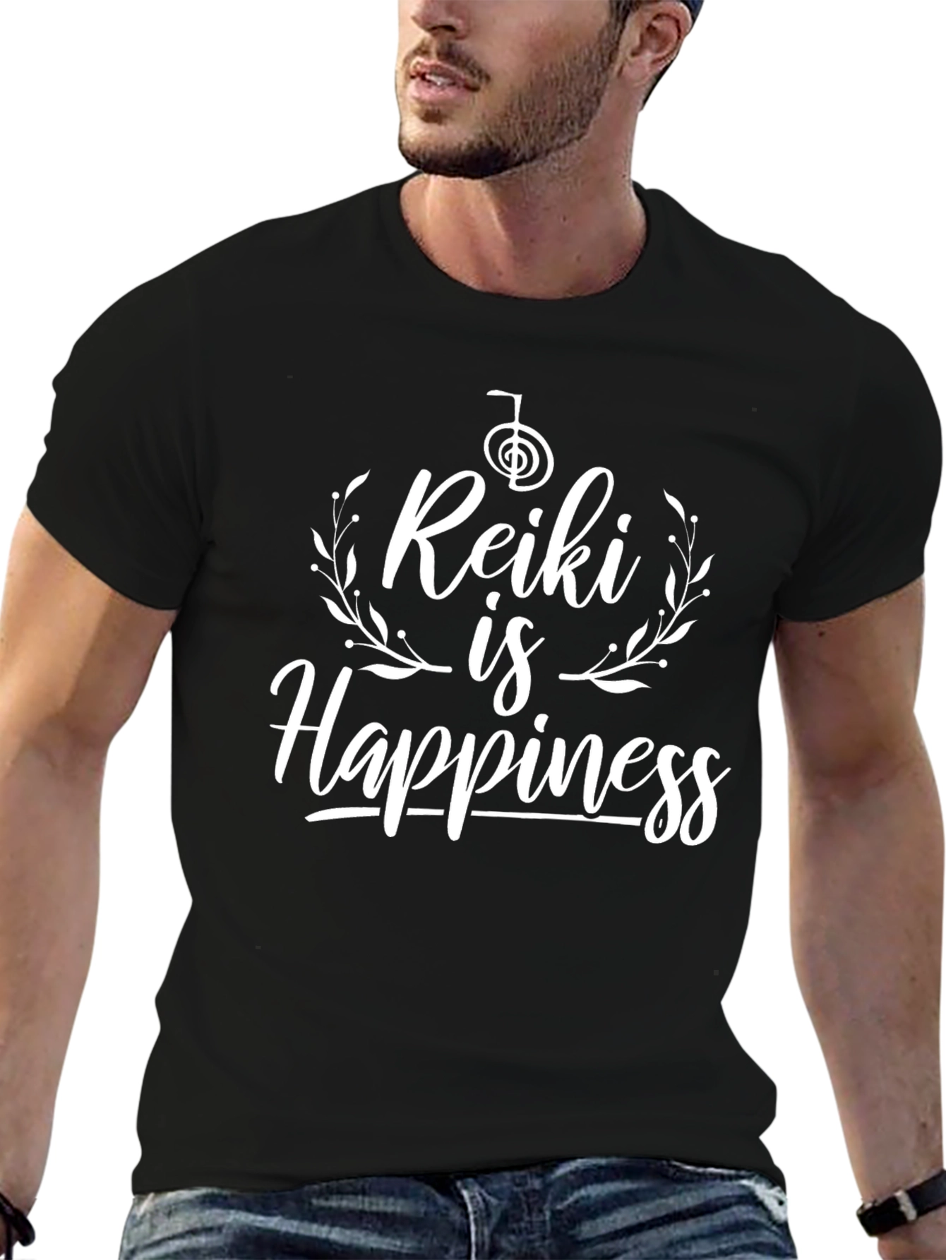 Reiki Is Happiness Black T-Shirt