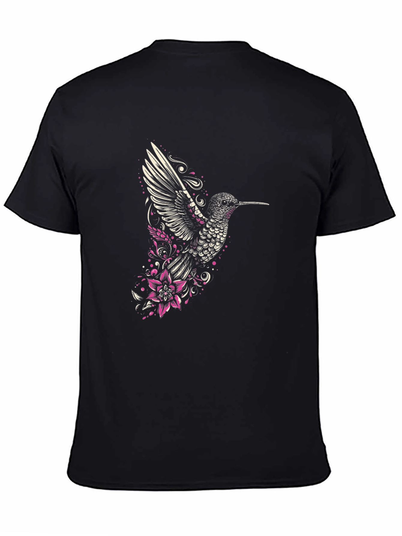 Hummingbird Graphic Tee - Stylish Mens Black T-Shirt