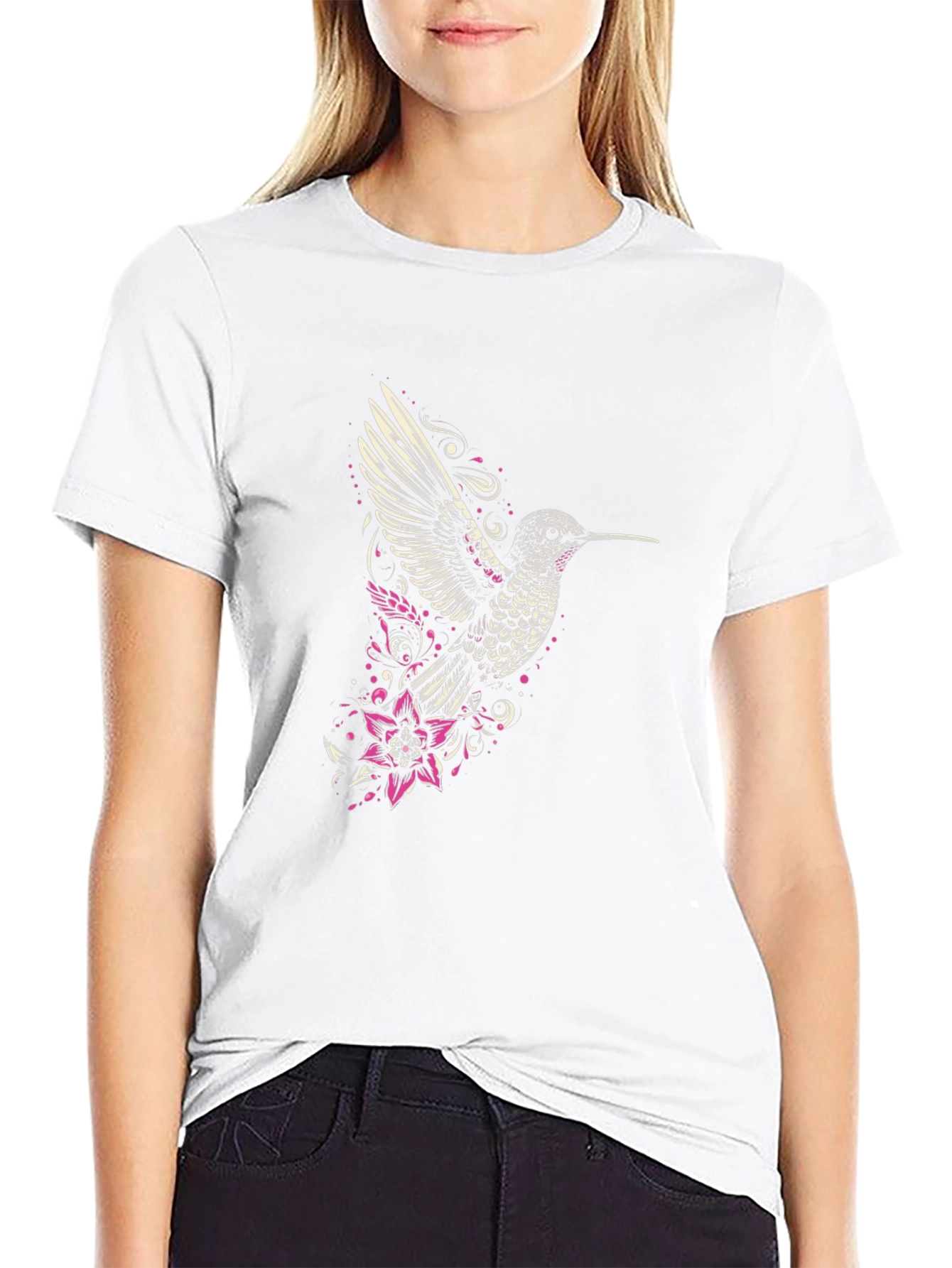 Hummingbird Graphic Tee - Stylish Mens Black T-Shirt