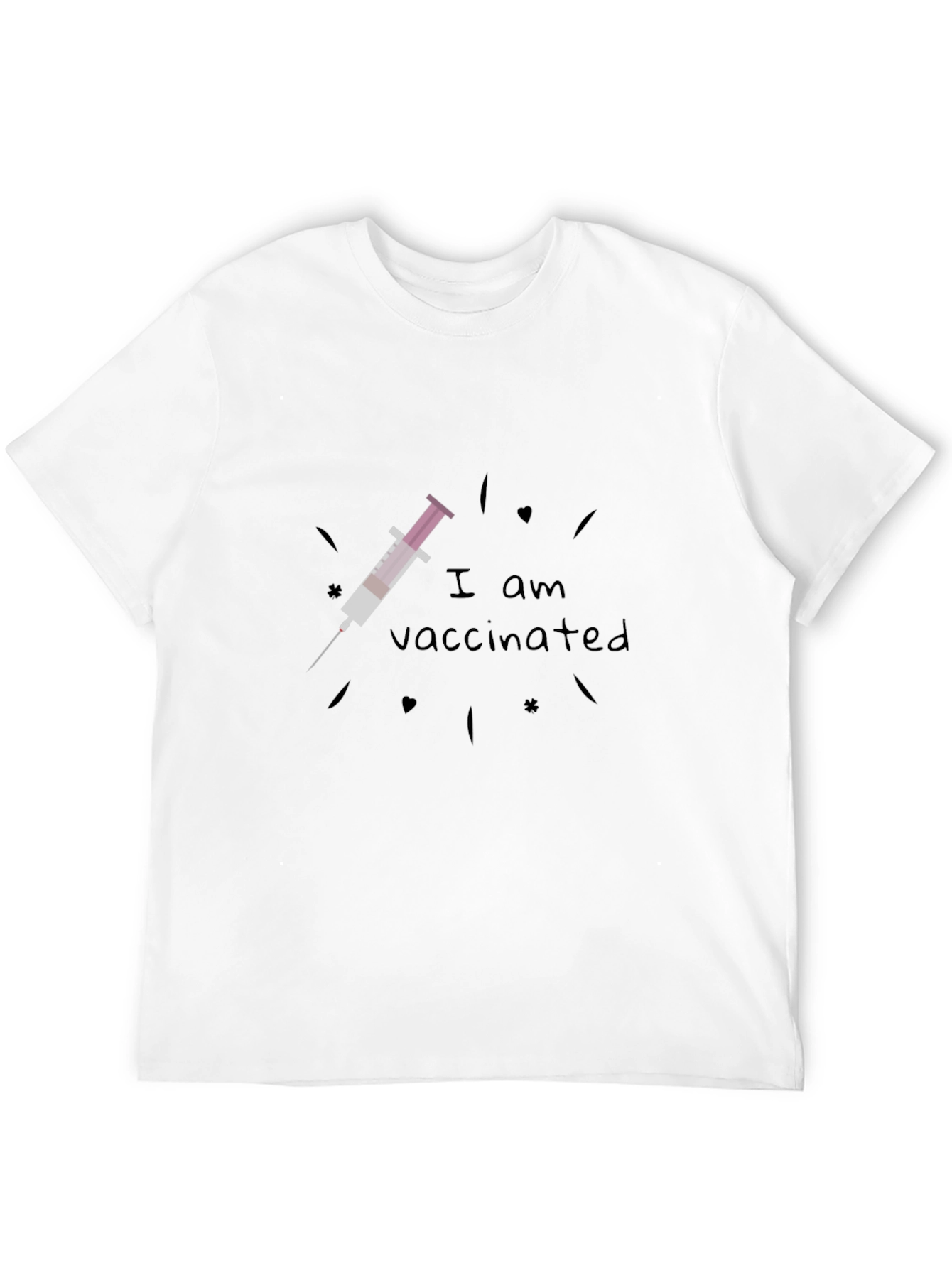 I Am Vaccinated Black T-Shirt