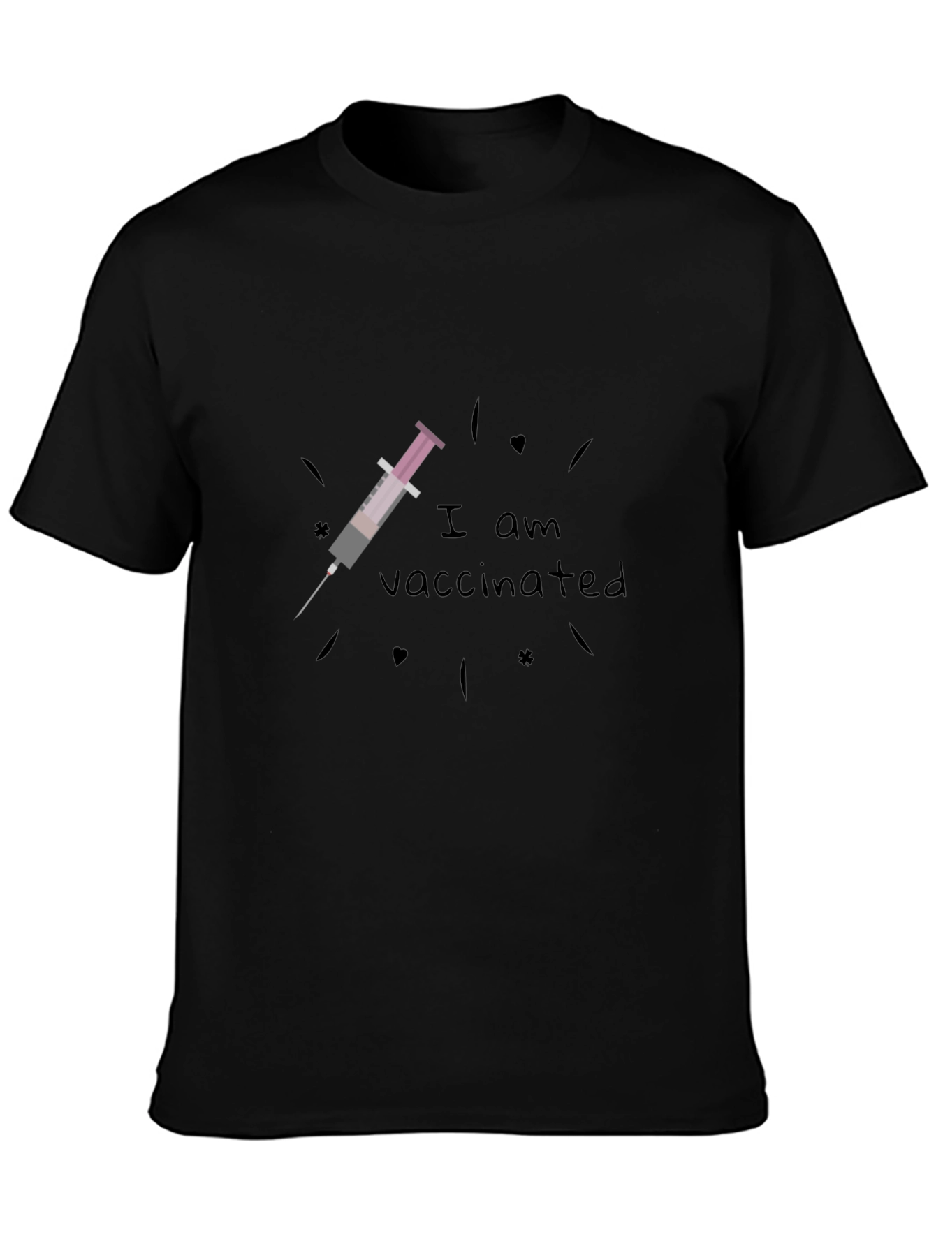 I Am Vaccinated Black T-Shirt