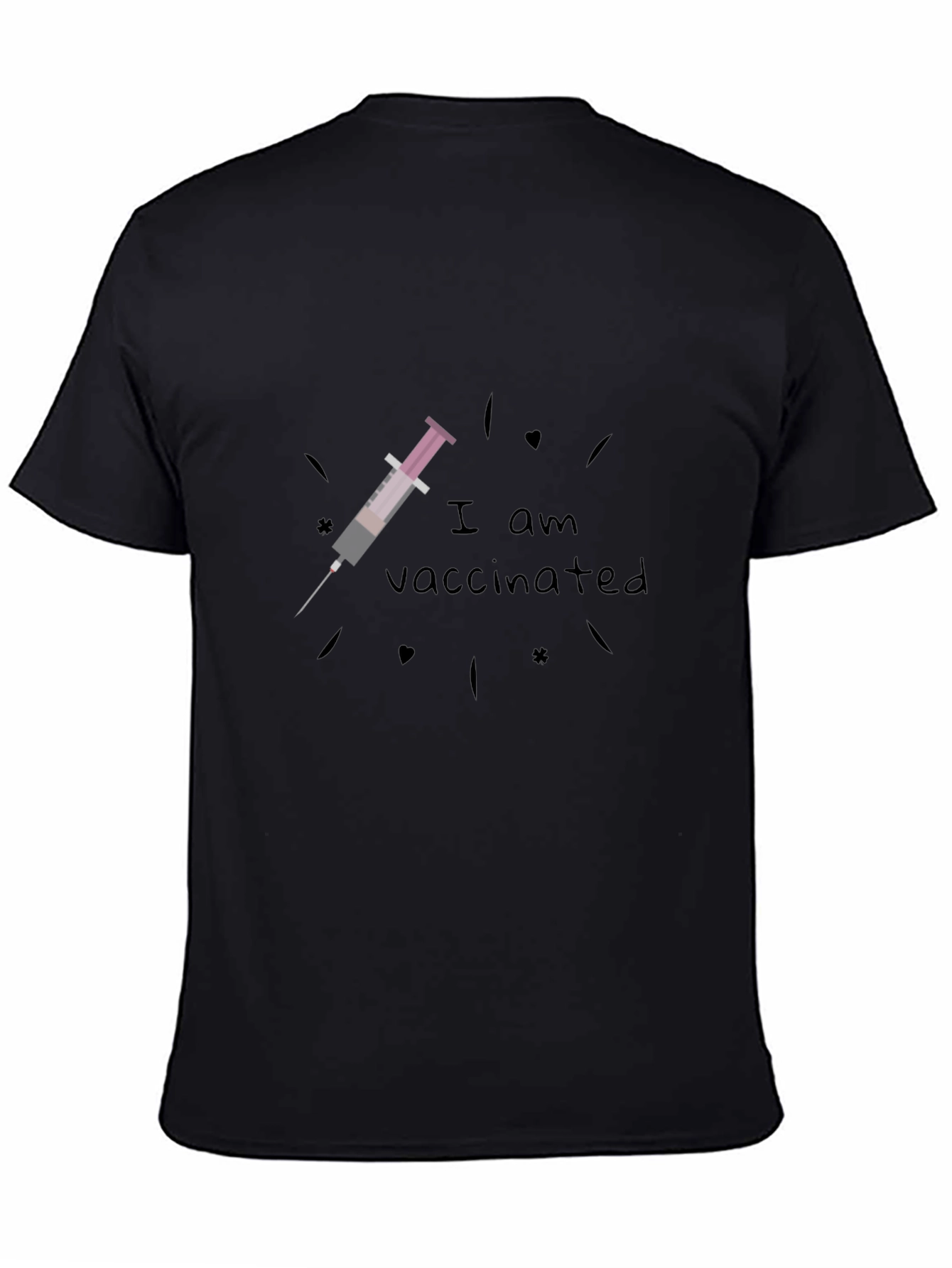 I Am Vaccinated Black T-Shirt