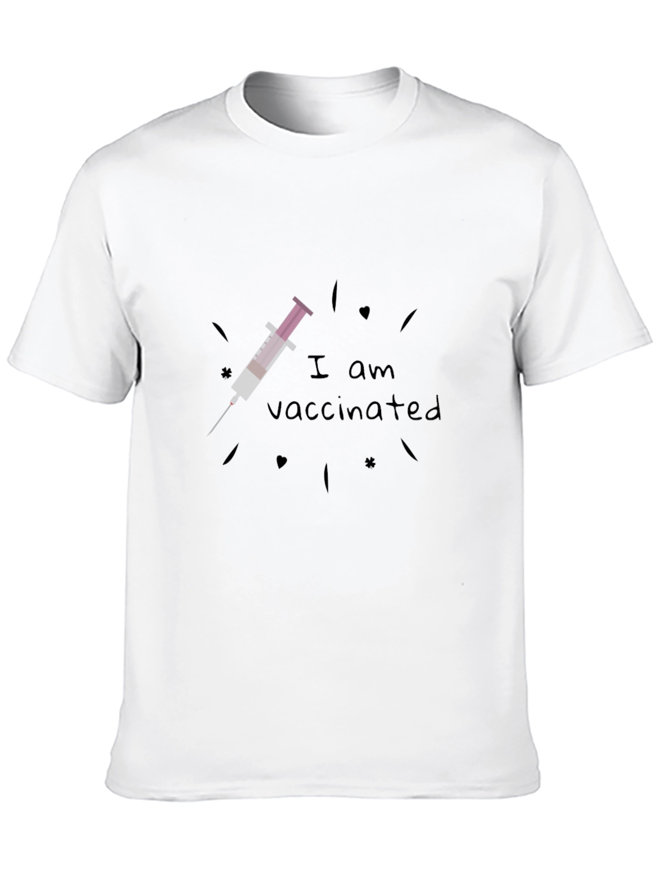 I Am Vaccinated Black T-Shirt