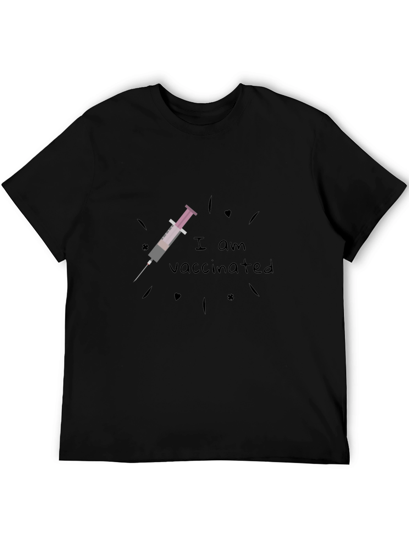 I Am Vaccinated Black T-Shirt